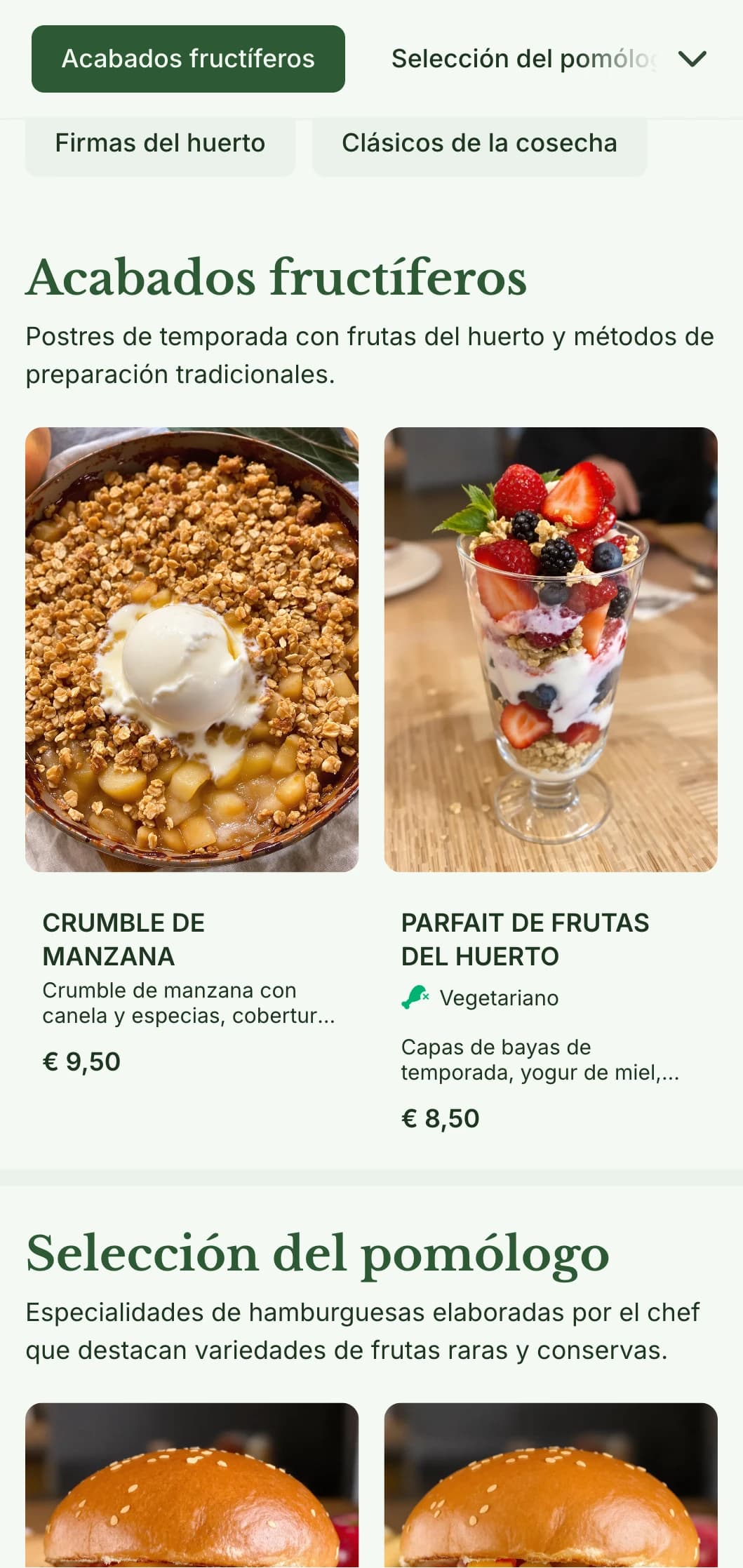Hamburguesería inspirada en los huertos de frutales que ofrece productos de temporada y maridajes con sidra.