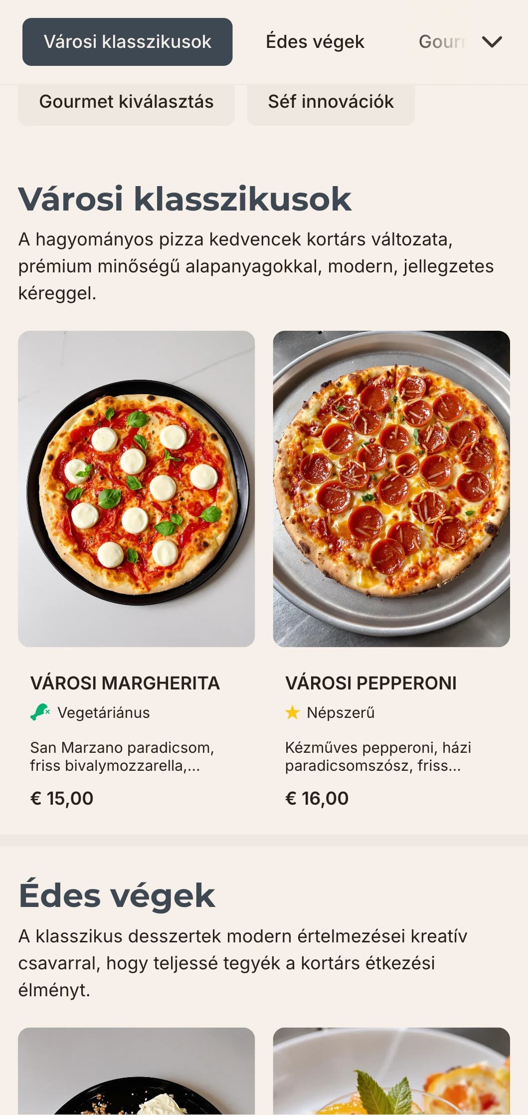 Kortárs pizza menü design tiszta vonalakkal és minimalista esztétikával, ideális a városi pizzériák számára, elegáns megközelítéssel.