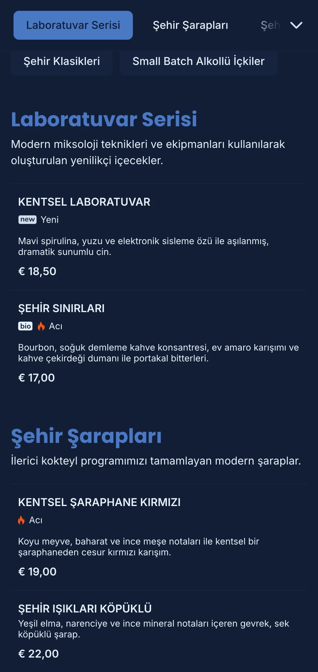 Modern şehir barları için geometrik desenlere sahip temiz, yapılandırılmış mavi tasarım.
