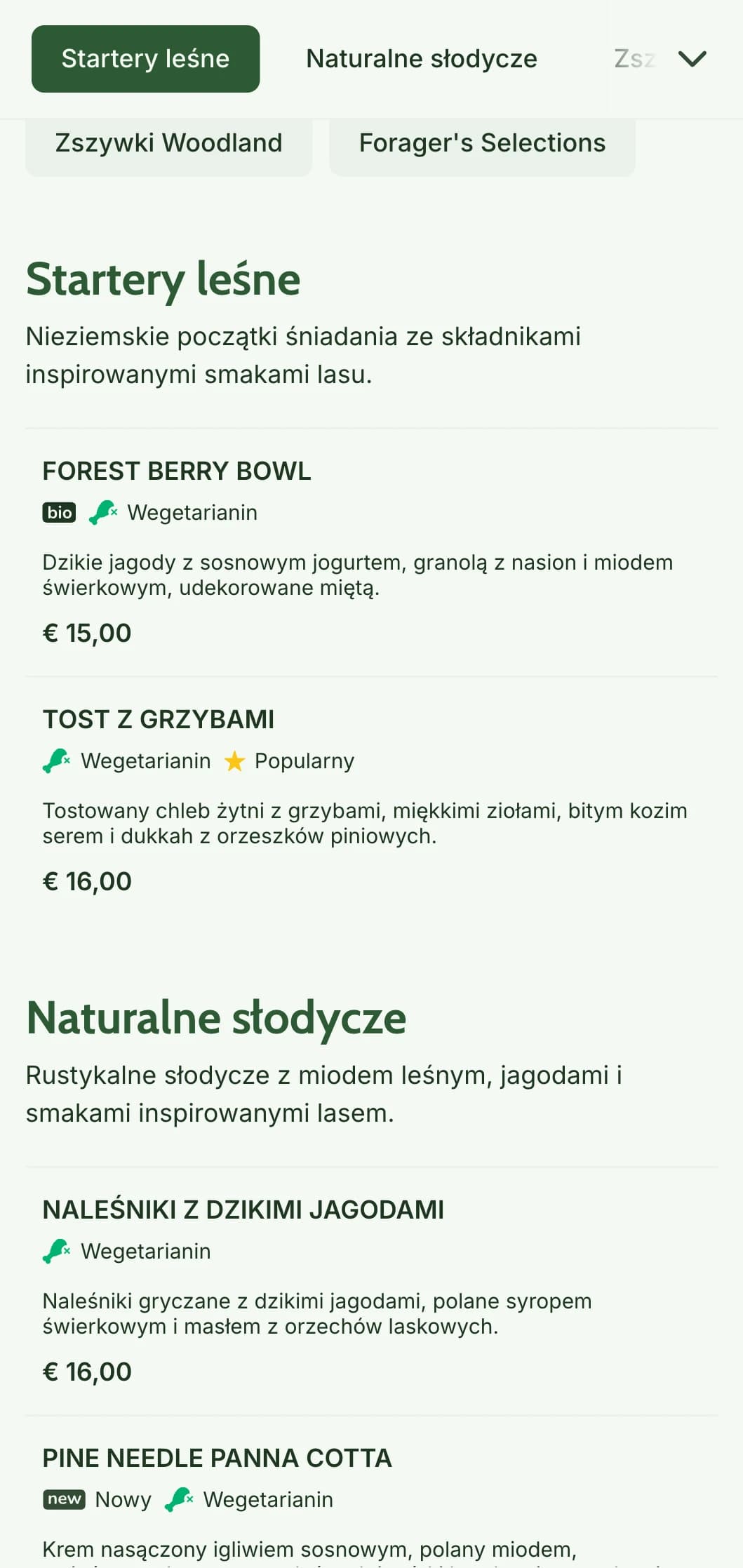 Ziemiste śniadania inspirowane leśnymi składnikami i prezentowane w rustykalnym, przyjaznym dla zbieraczy stylu.