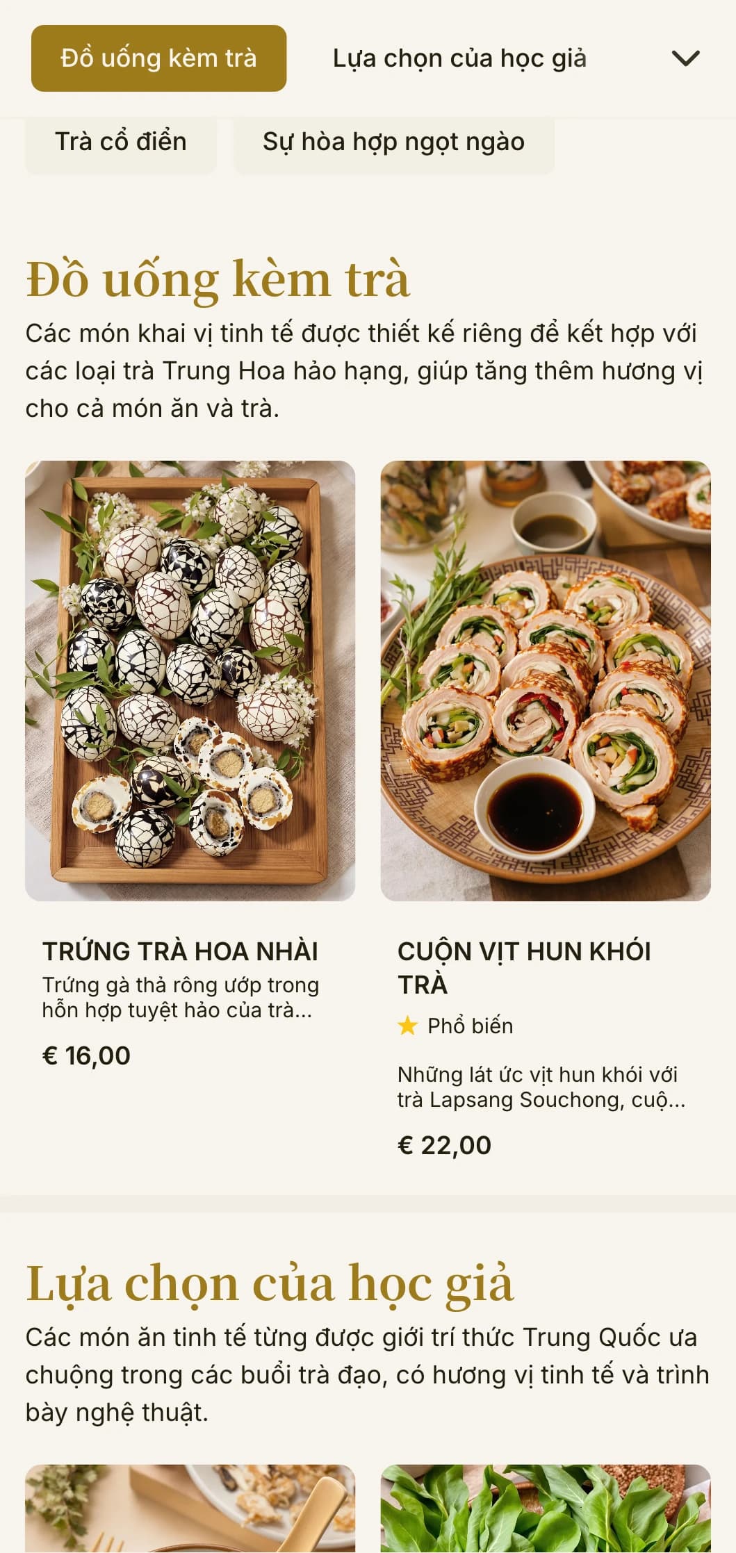 Thiết kế thực đơn Trung Hoa tinh tế lấy cảm hứng từ nghi lễ trà đạo truyền thống, với kiểu chữ thanh lịch và các yếu tố cổ điển để kết hợp với trà.