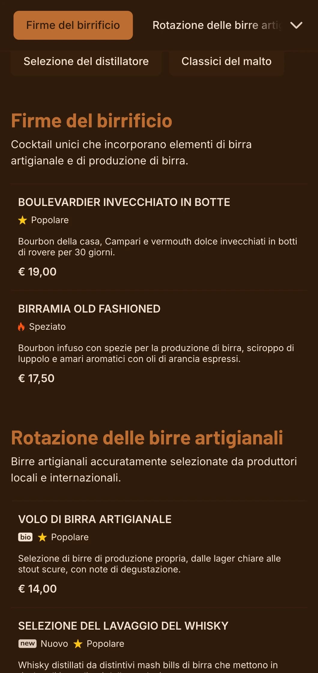 Design arancione caldo con elementi di produzione di birra per locali di birra artigianale e cocktail.