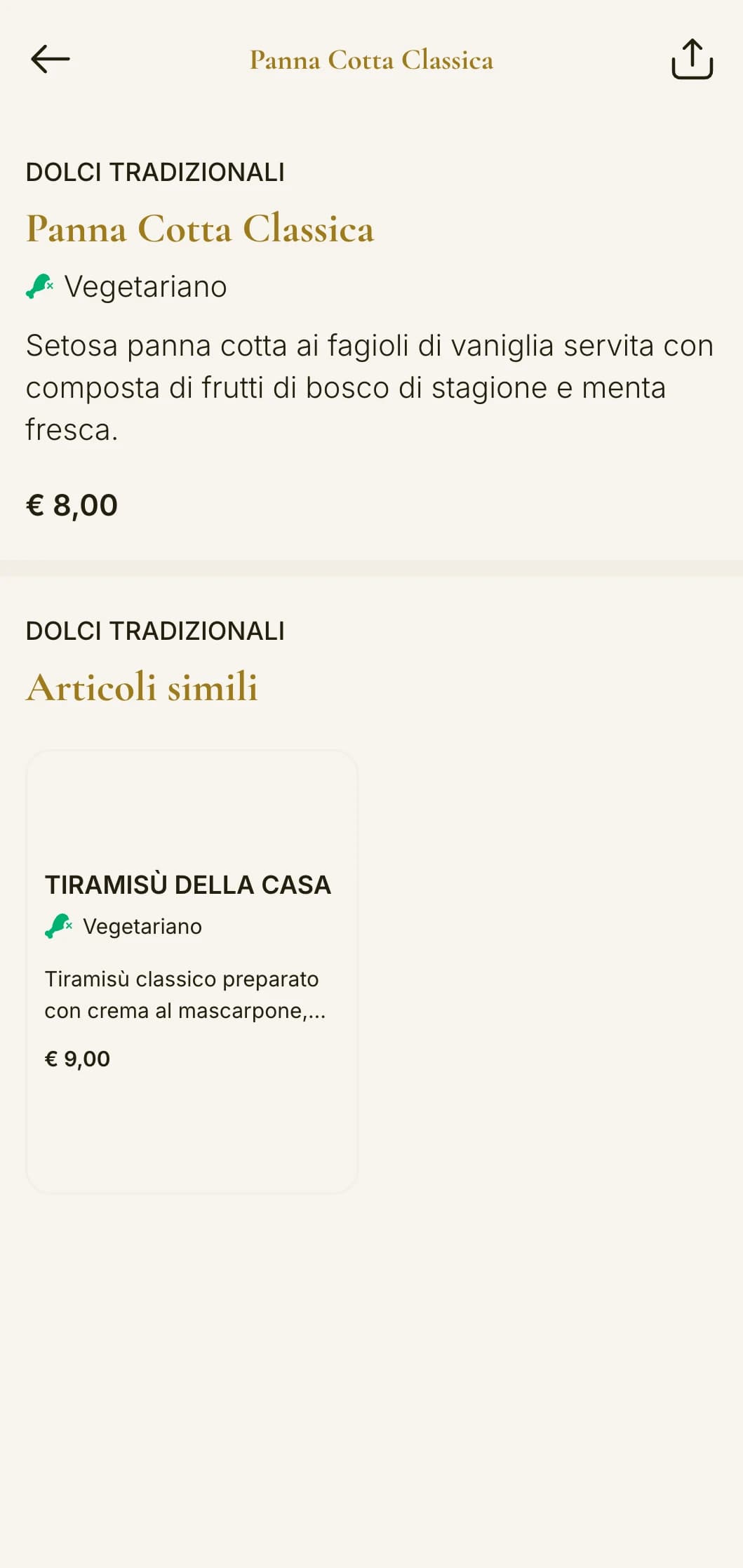 Menu tradizionale in stile trattoria italiana con accenti dorati e tipografia classica, ideale per locali a conduzione familiare.