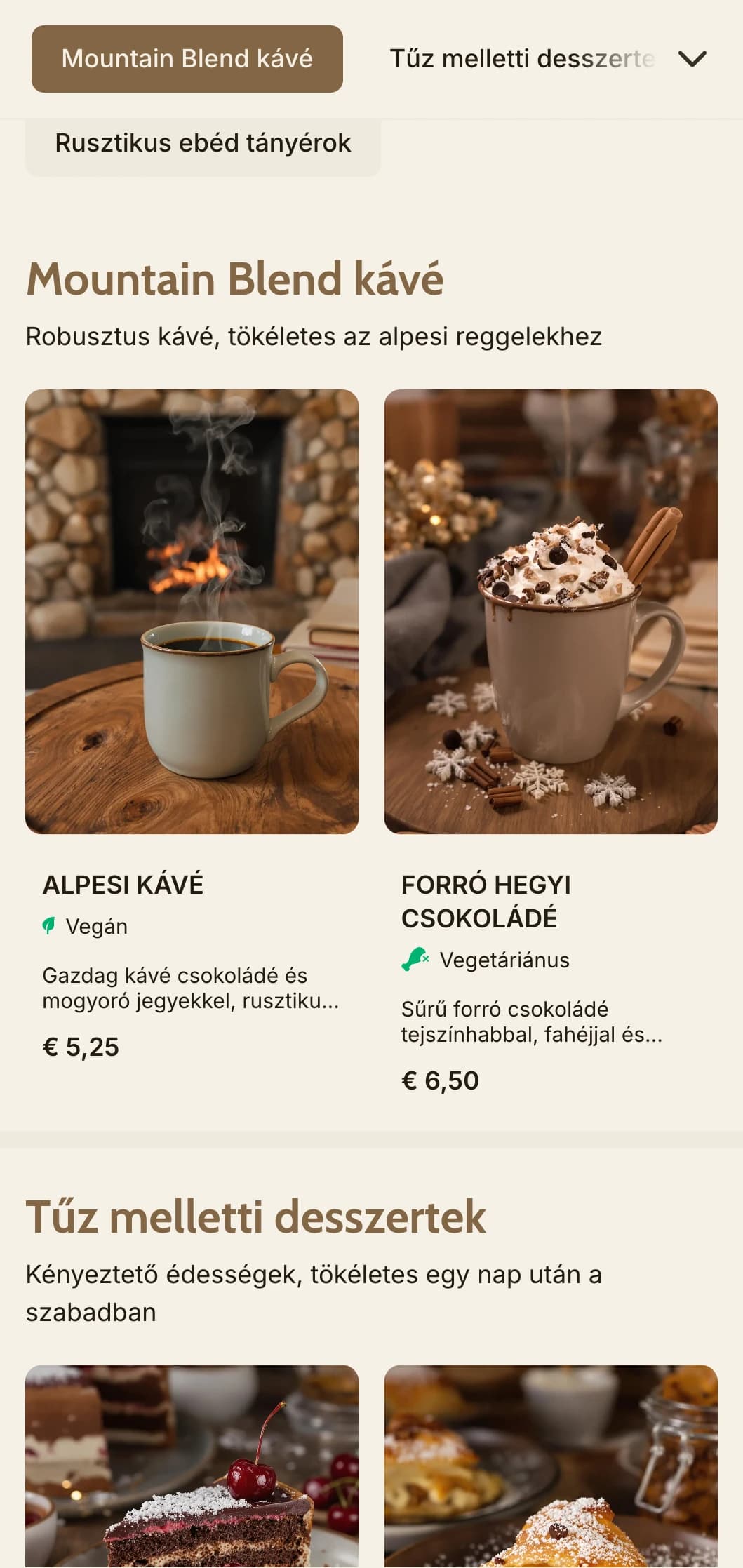 Hangulatos, fa ihlette design hegyi elemekkel alpesi kávézók és faházak éttermei számára.