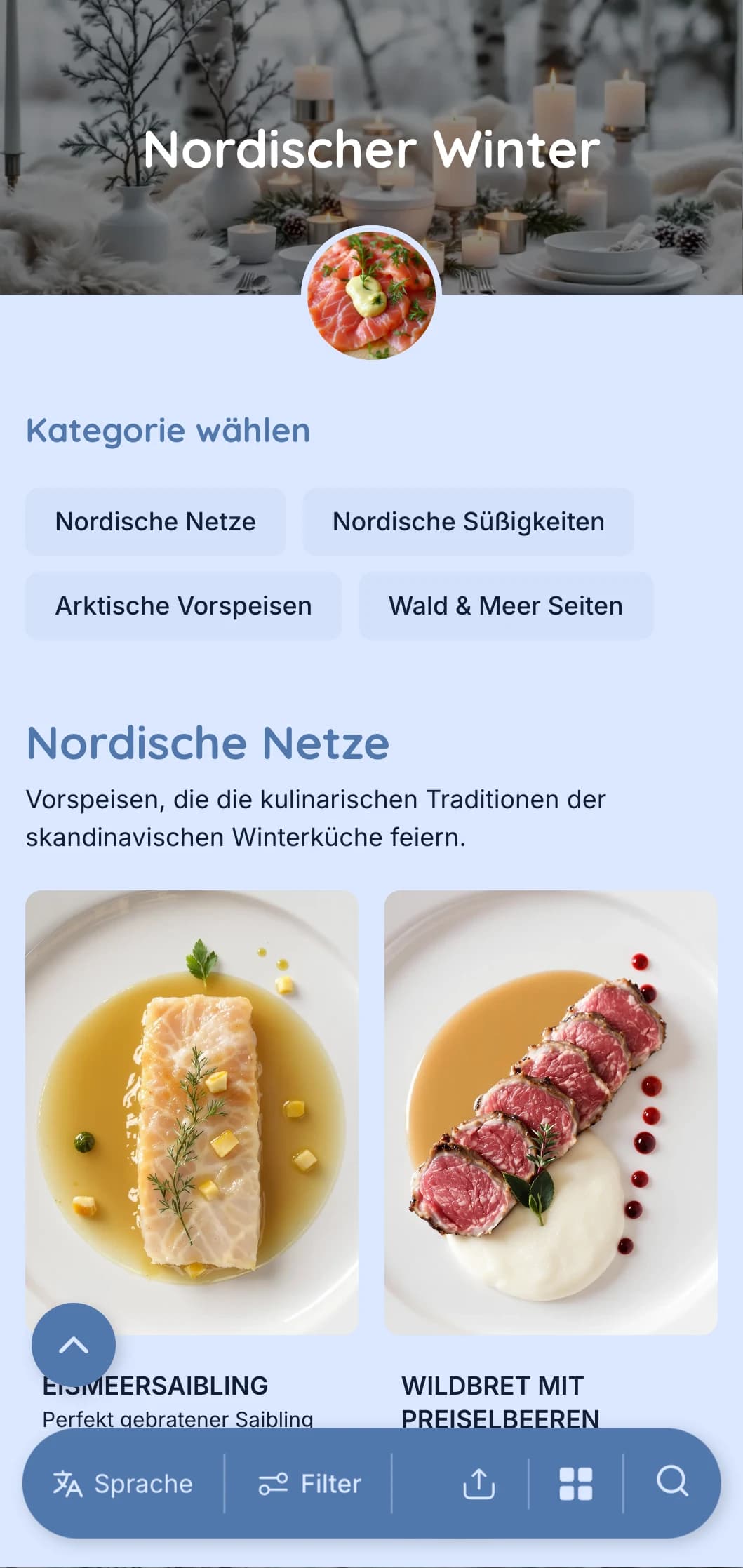 Reines, minimalistisches, skandinavisch inspiriertes Catering mit konservierten Elementen, reinen Aromen und einer von der Natur inspirierten Präsentation für elegante Zusammenkünfte.