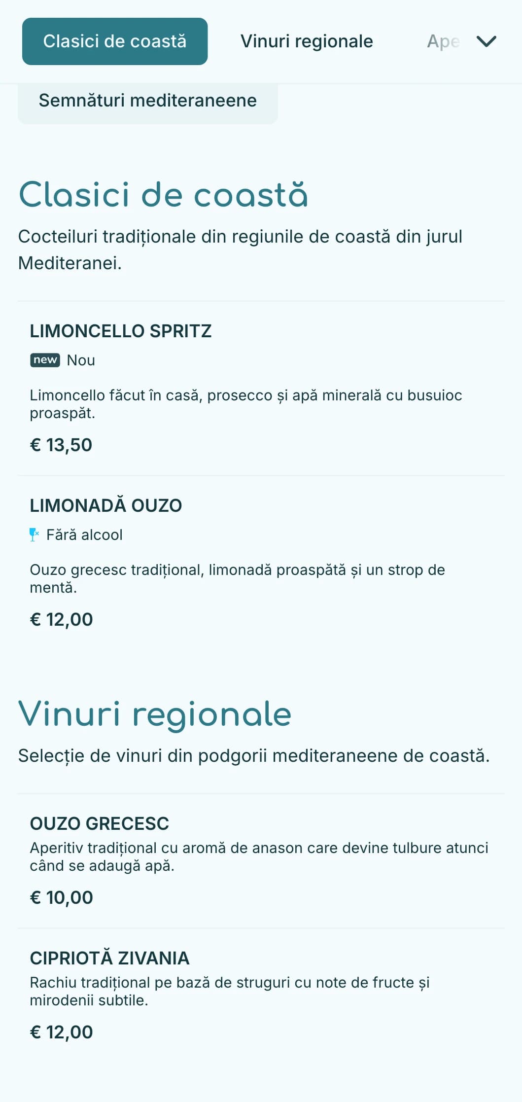 Paletă albastră răcoritoare inspirată de apele mediteraneene pentru locațiile de pe malul mării.
