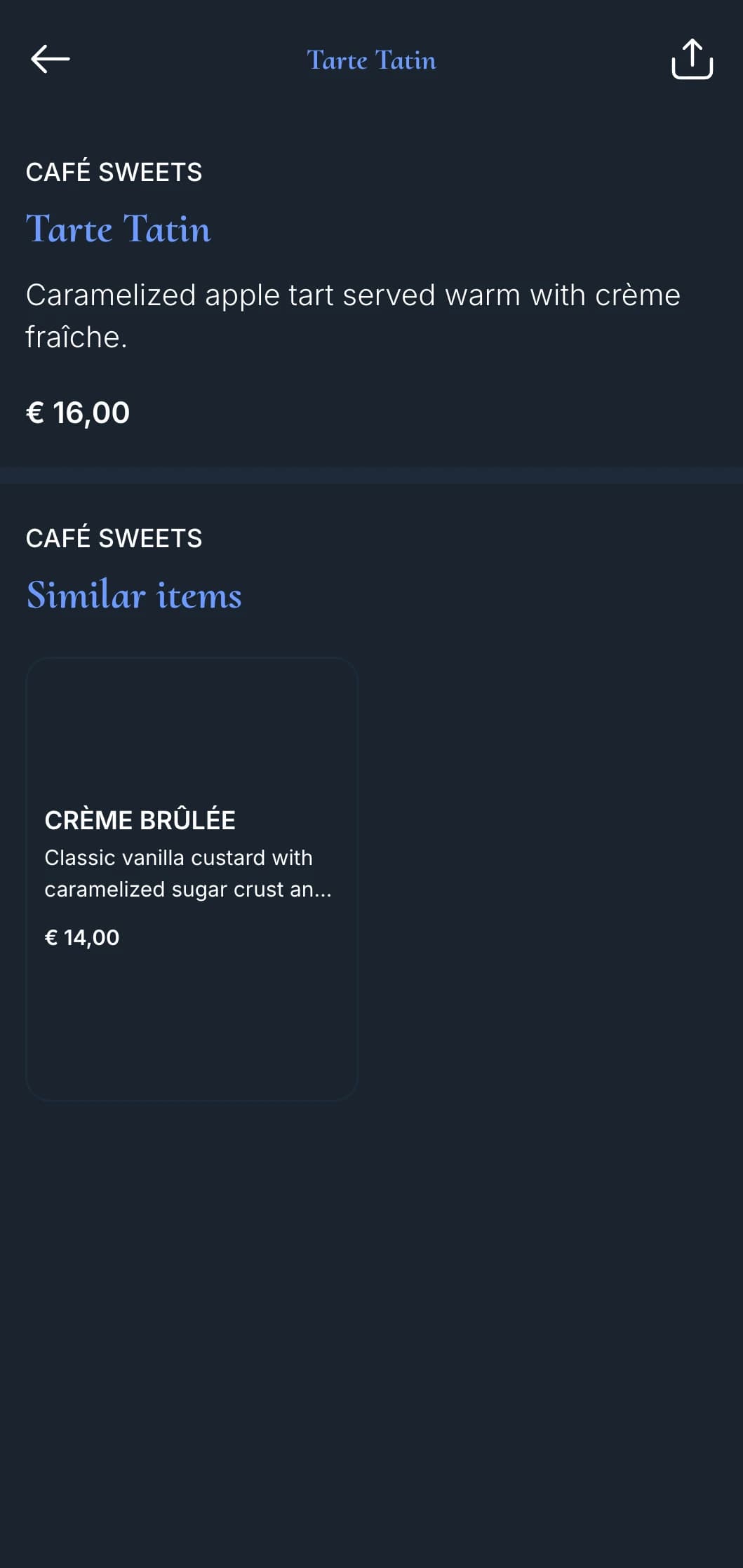 A charming French-inspired dinner menu with classic bistro elements and navy blue accents, perfect for French cuisine.