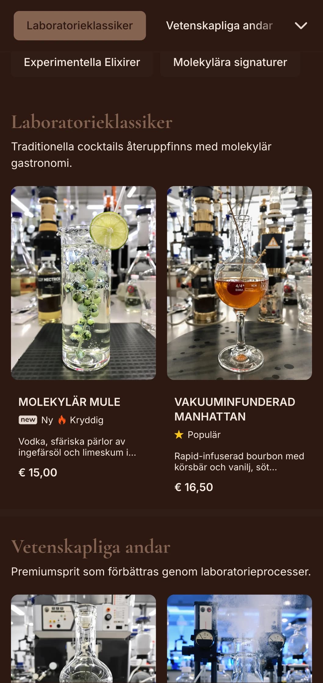 Mysterieinspirerad lila design med botaniska element för hantverksmässiga cocktailbarer.