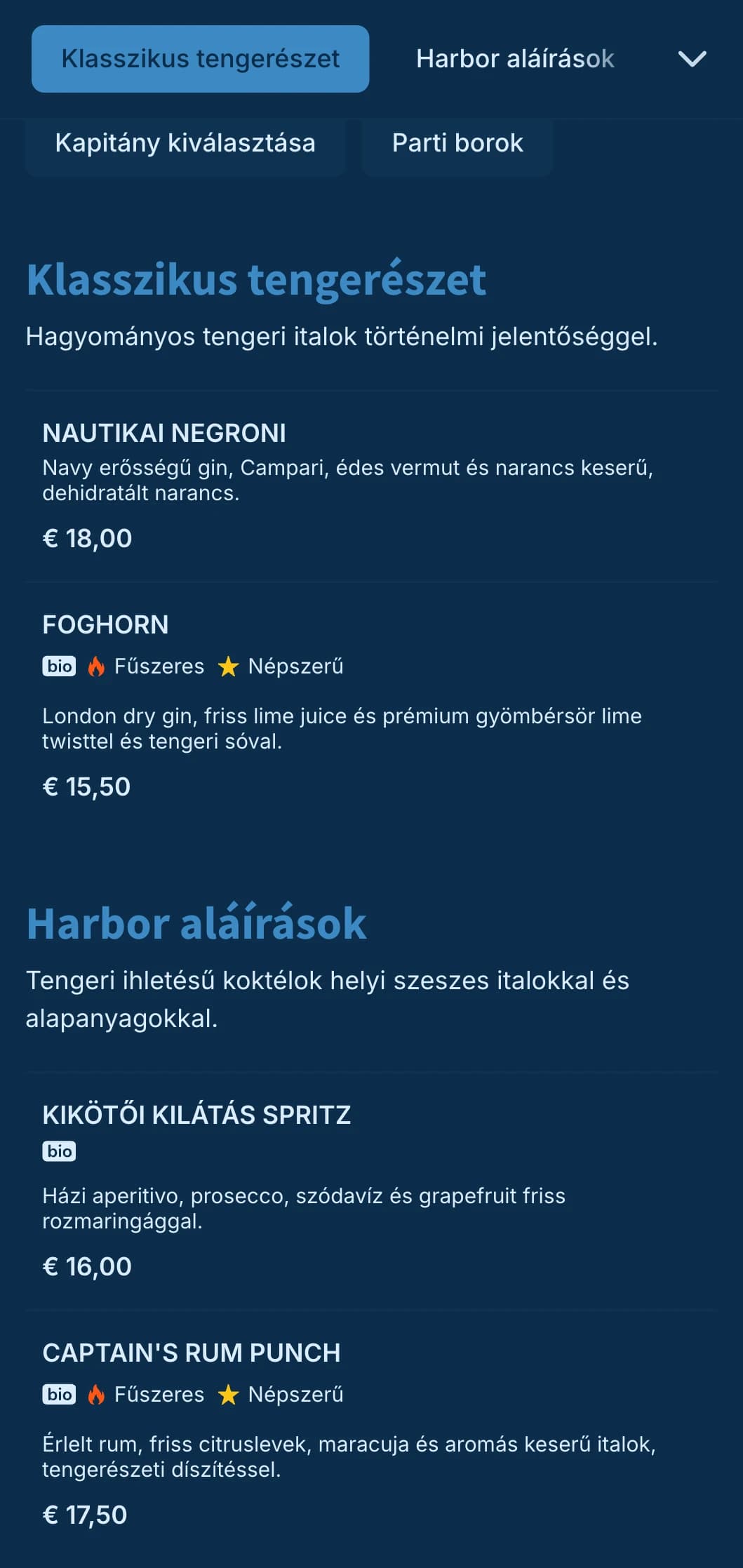 Tengeri kék design finom tengeri elemekkel a vízparti koktélbárok számára.