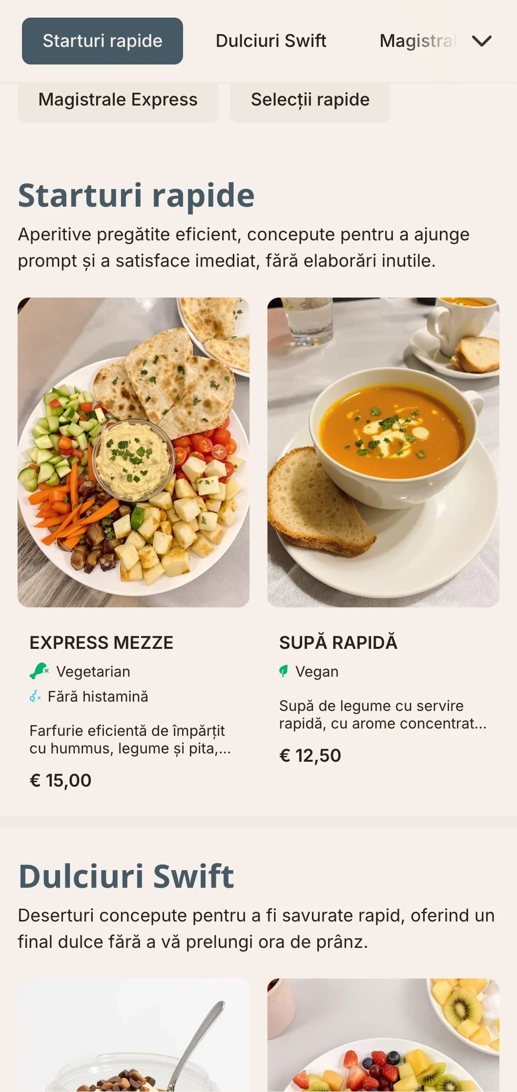 Design eficient și direct al meniului de prânz, axat pe claritate și luarea rapidă a deciziilor, ideal pentru locurile de prânz aglomerate și restaurantele expres.