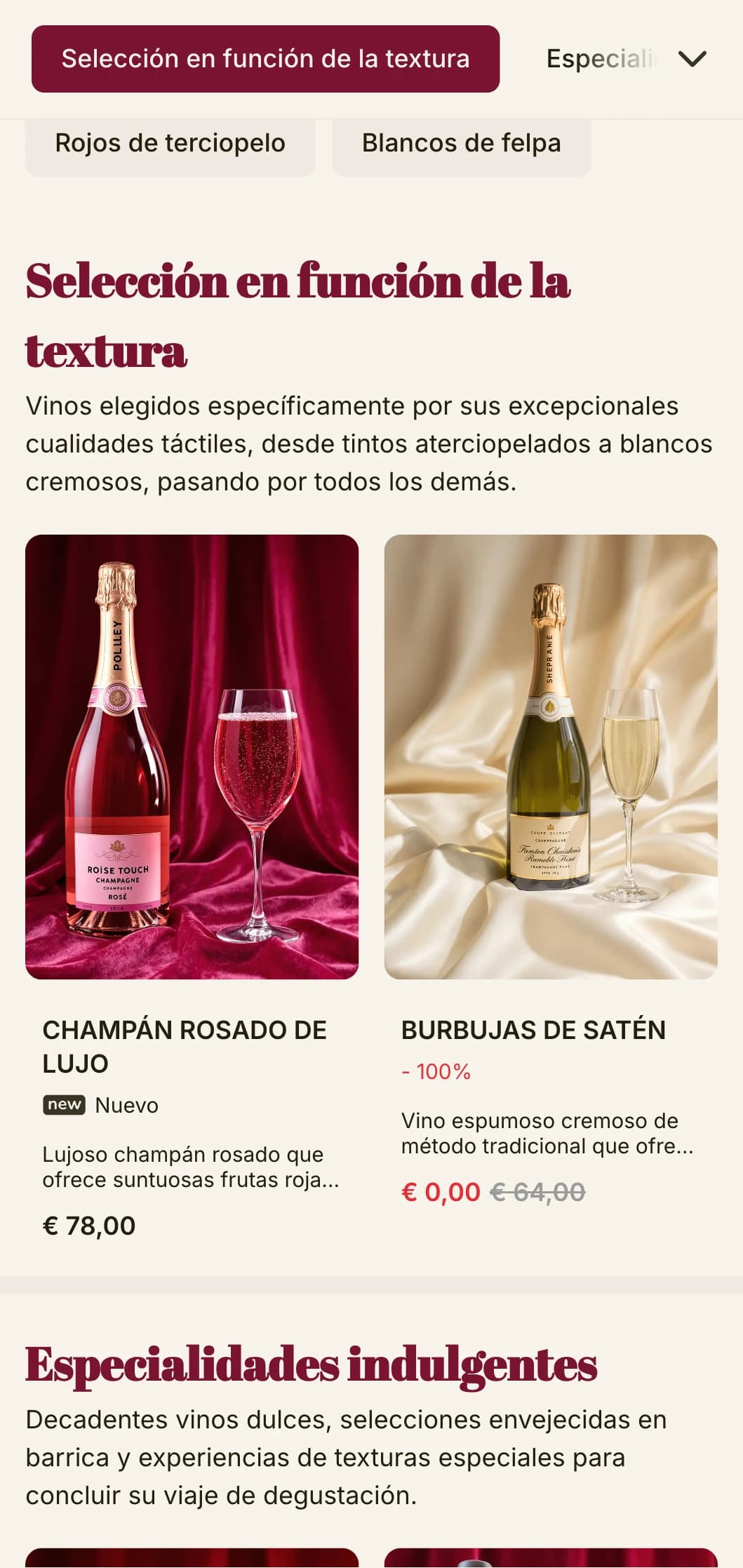 Lujosa plantilla de carta de vinos con detalles en rojo intenso y tipografía sofisticada, ideal para salones de vinos de lujo y locales nocturnos.