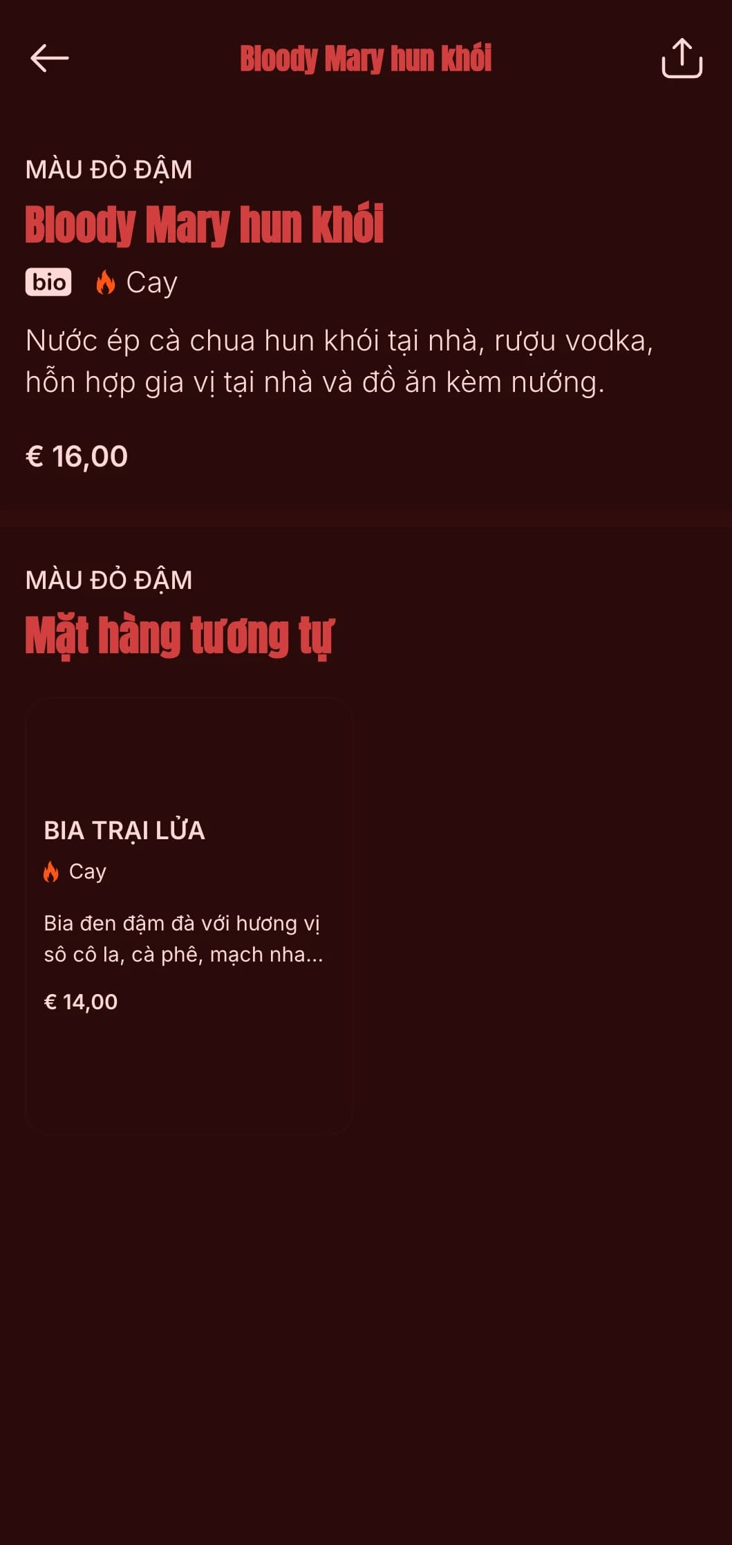Thiết kế màu đỏ mạnh mẽ với các yếu tố khói và lửa dành cho địa điểm tổ chức tiệc nướng và rượu whisky.