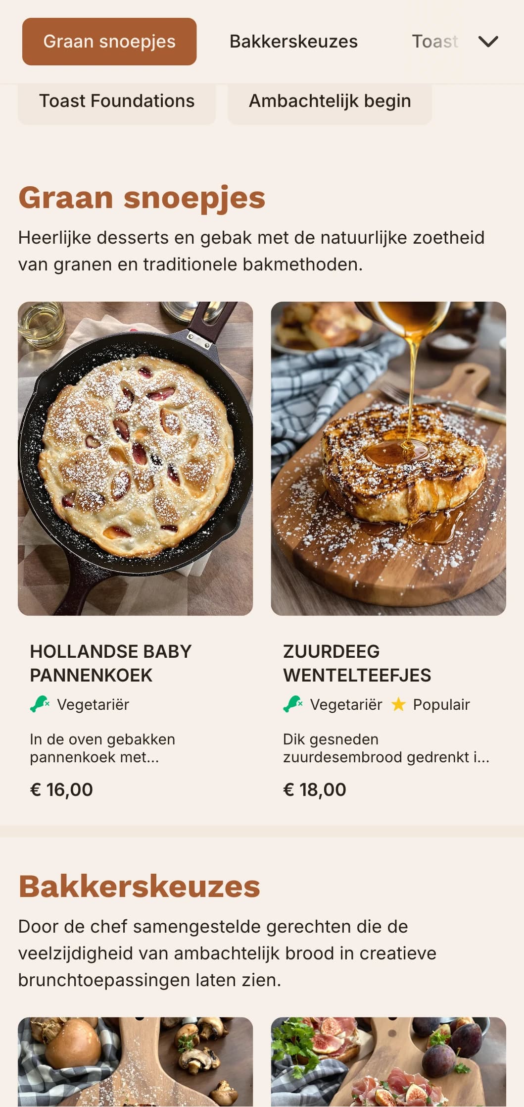Eigentijds brunchsjabloon gericht op ambachtelijk brood en beleg, geschikt voor ambachtelijke toastcafés en bakkerijen.