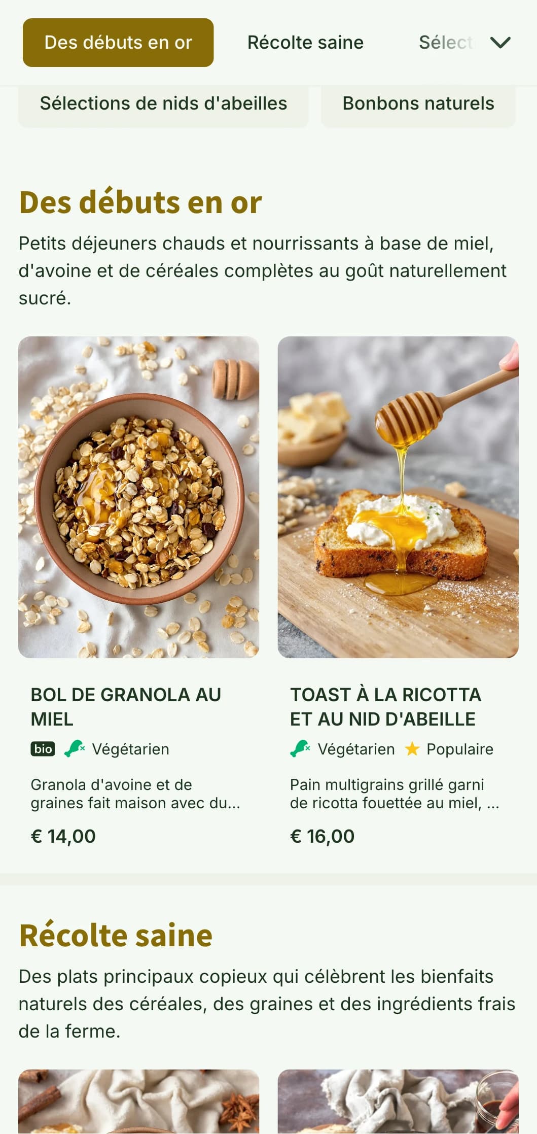 Modèle de brunch chaud et doré avec des textures naturelles, idéal pour les petits déjeuners et les cafés boulangeries.