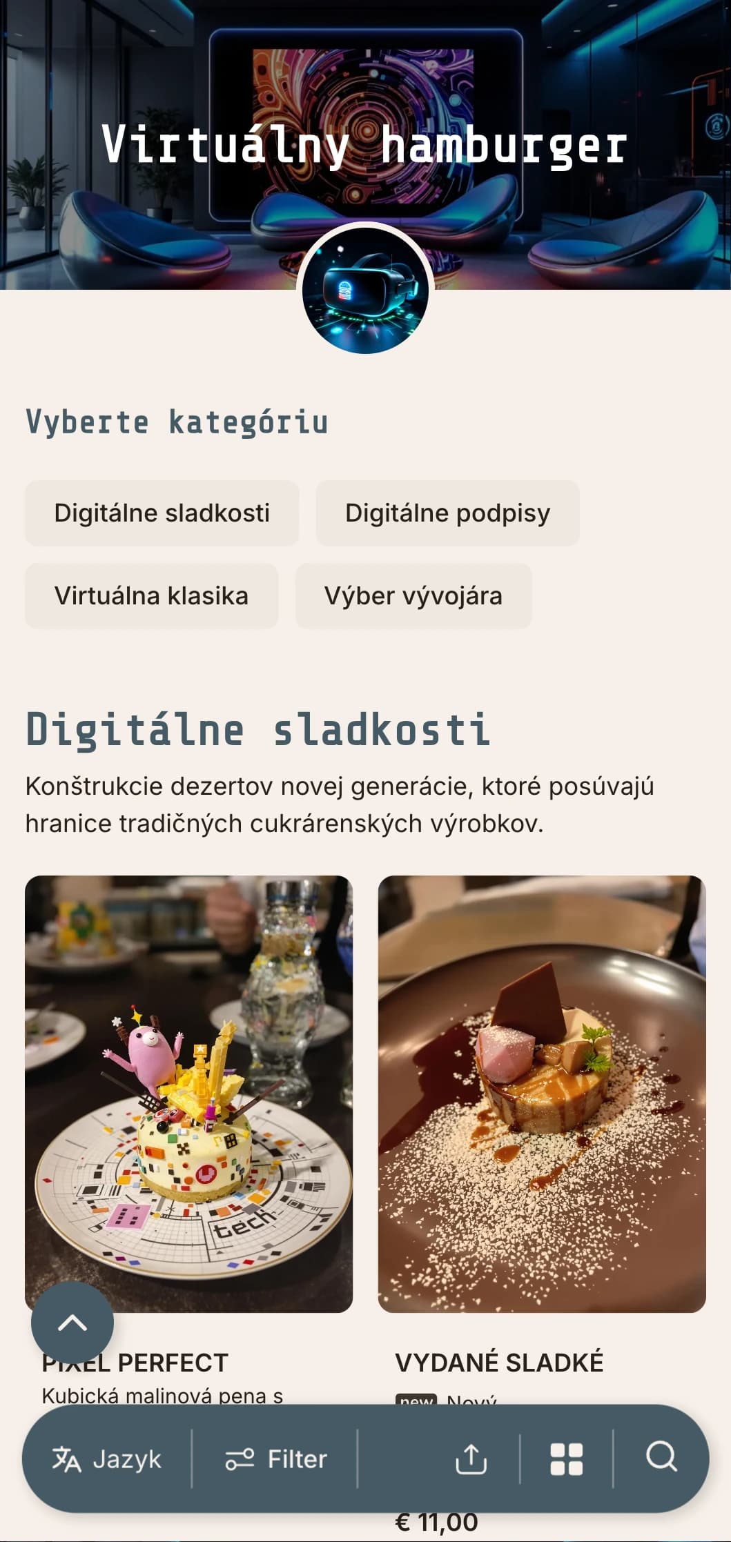 Koncept hamburgeru inšpirovaný digitálnym priestorom oslavuje technológie a virtuálne zážitky.