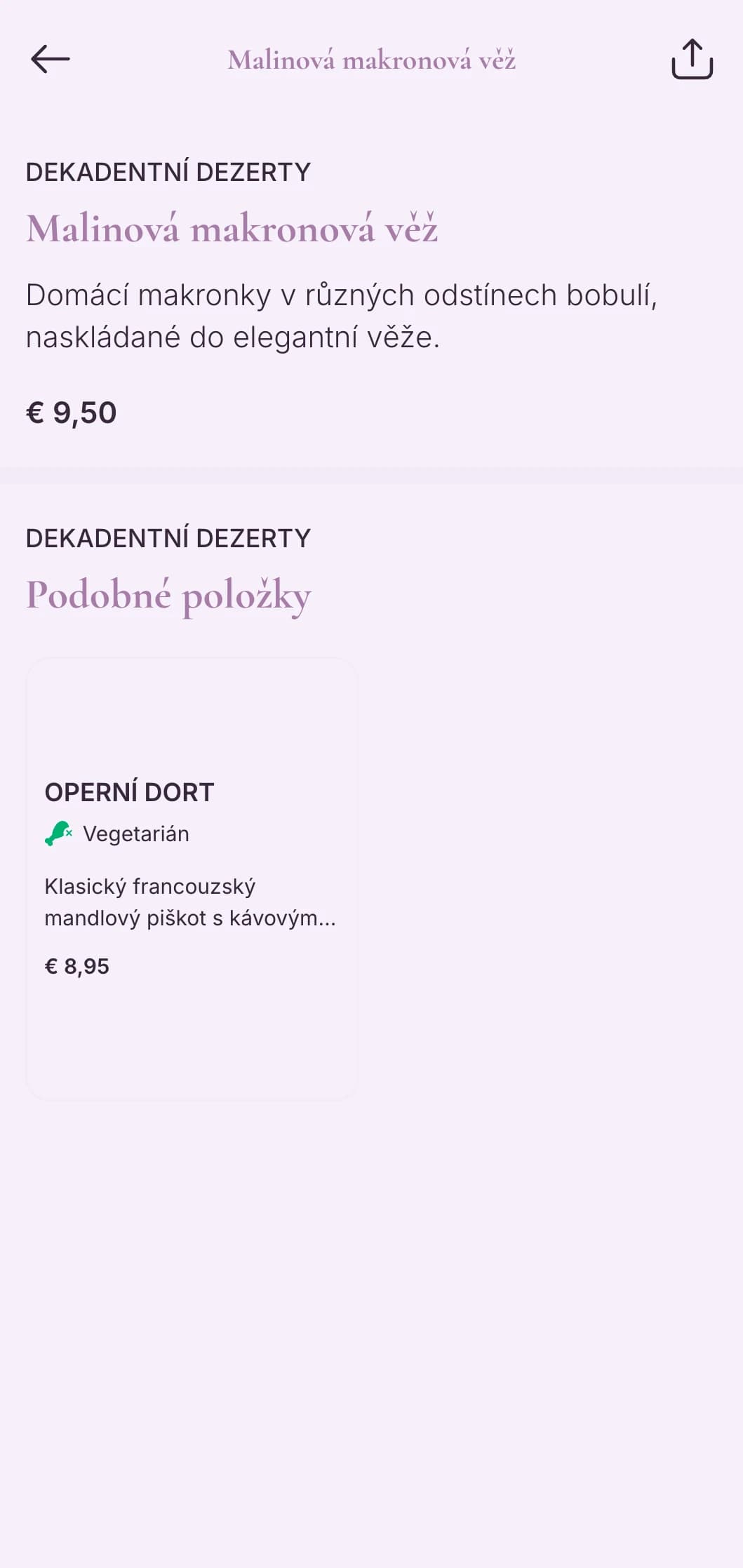 Sofistikovaný fialový design s elegantní typografií pro luxusní cukrárny a kavárny s dezerty.