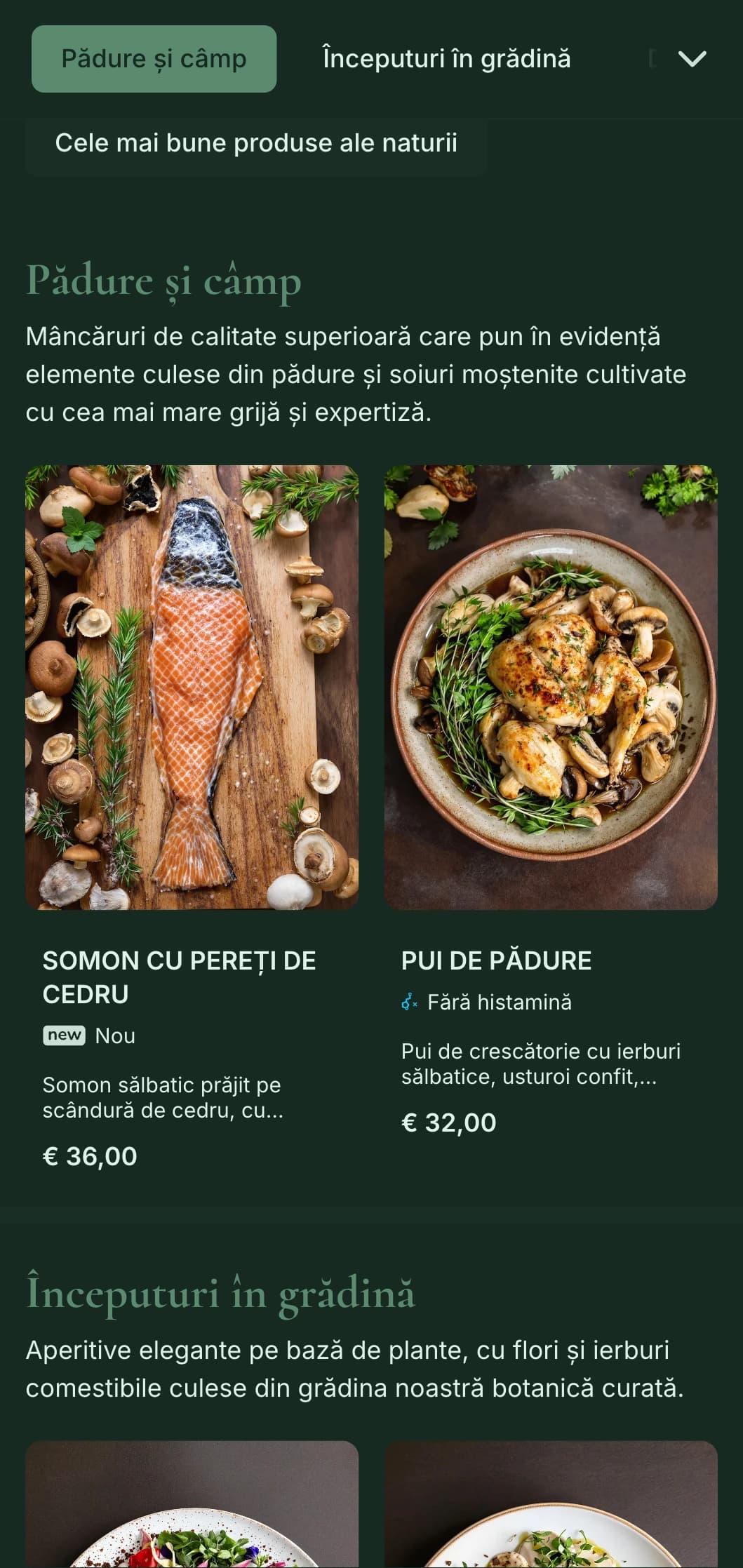Eleganță naturală sofisticată, cu influențe botanice, perfectă pentru mesele rafinate de la fermă la masă și pentru mesele fine inspirate din grădină.