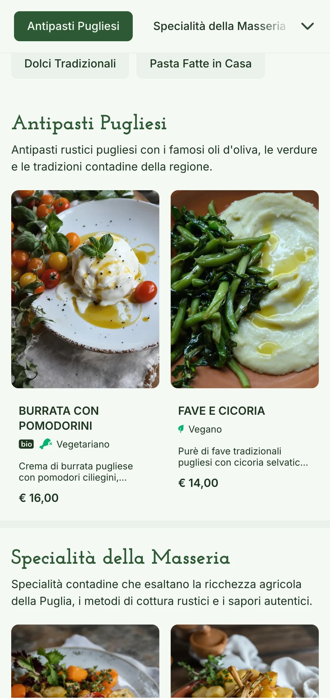 Design rustico con motivi di ulivi ed elementi imbiancati a calce ispirati alla tradizione delle masserie pugliesi.
