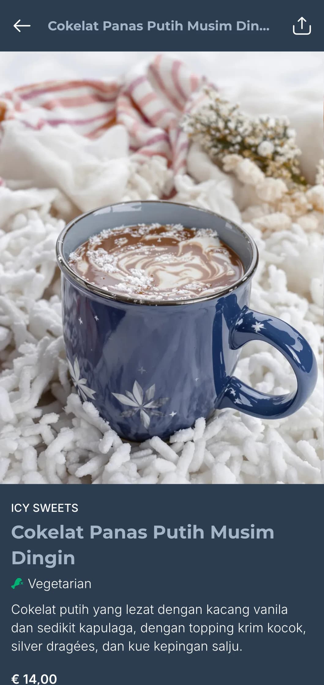 Templat brunch yang sejuk dan terinspirasi dari musim dingin dengan warna biru dingin, cocok untuk menu musiman dan kafe musim dingin yang nyaman.