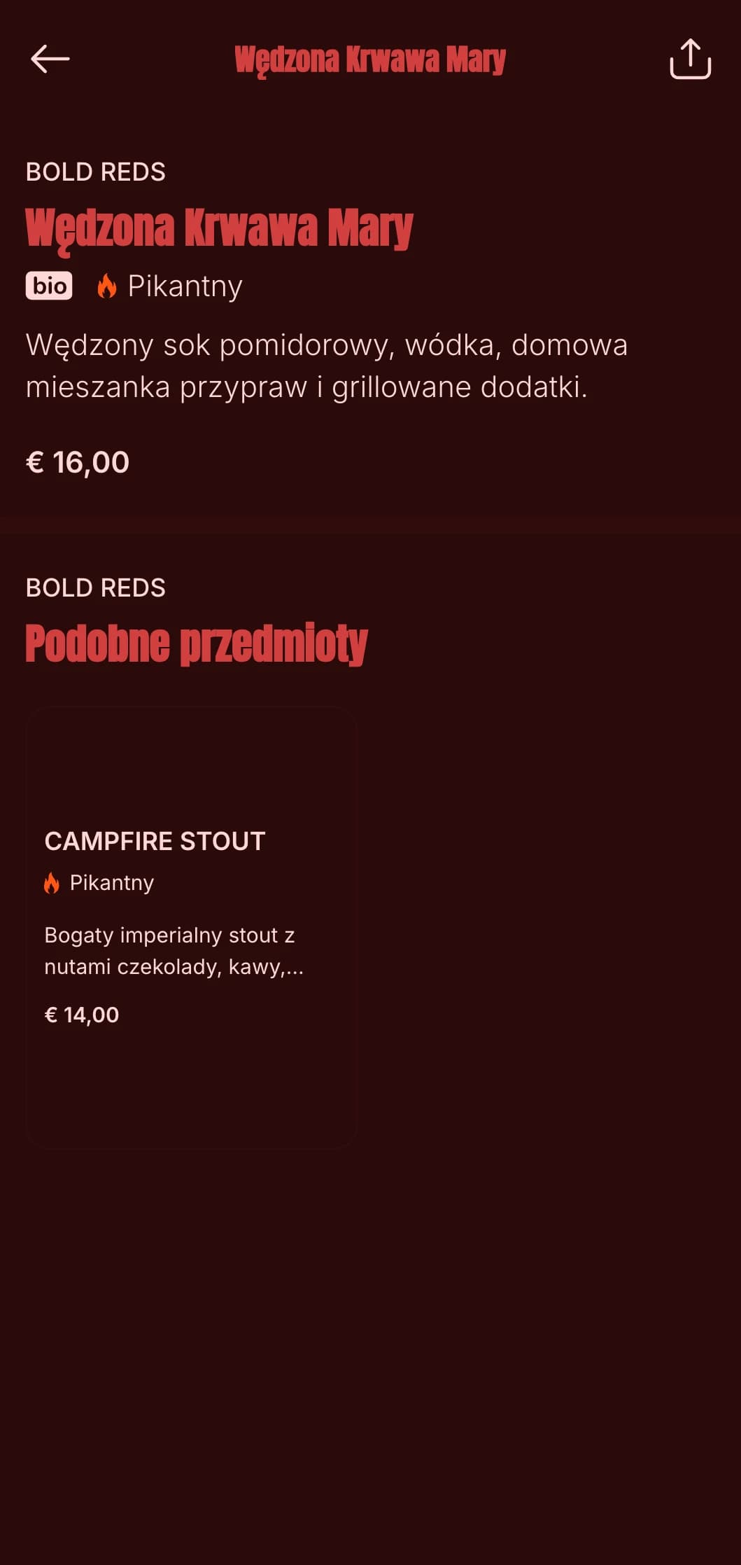 Mocny czerwony wzór z elementami dymu i ognia dla miejsc z grillem i whisky.