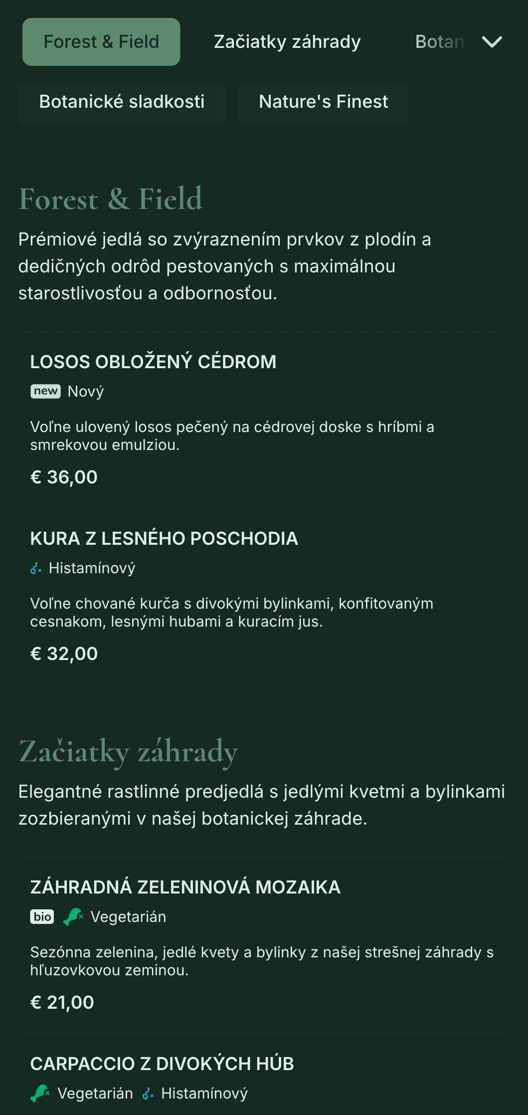 Sofistikovaná prírodná elegancia s botanickými vplyvmi, ideálna pre špičkové stolovanie inšpirované farmou a záhradou.