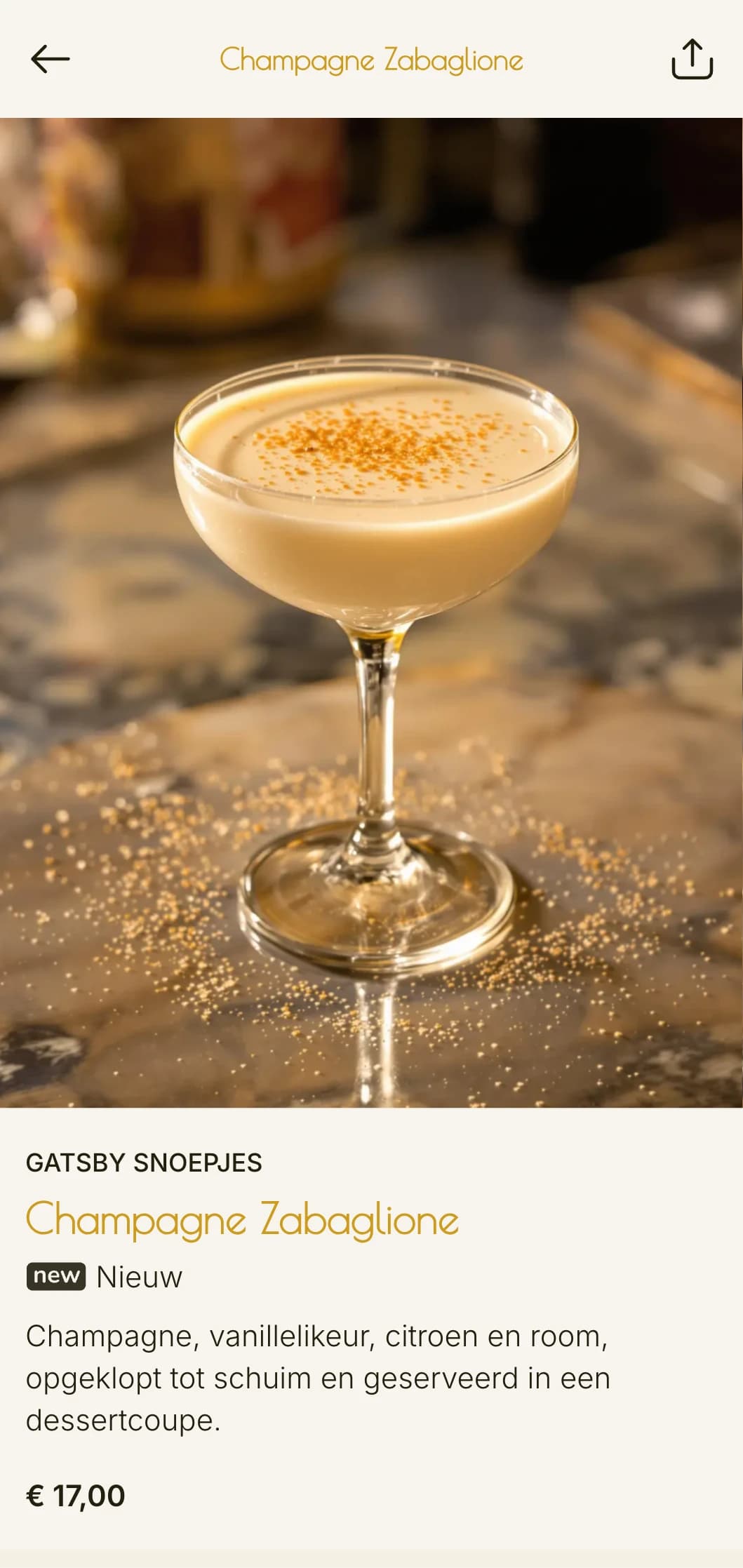 Een glamoureus, op 1920 geïnspireerd ontwerp voor cocktailbars en lounges met art-decopatronen en gouden accenten.