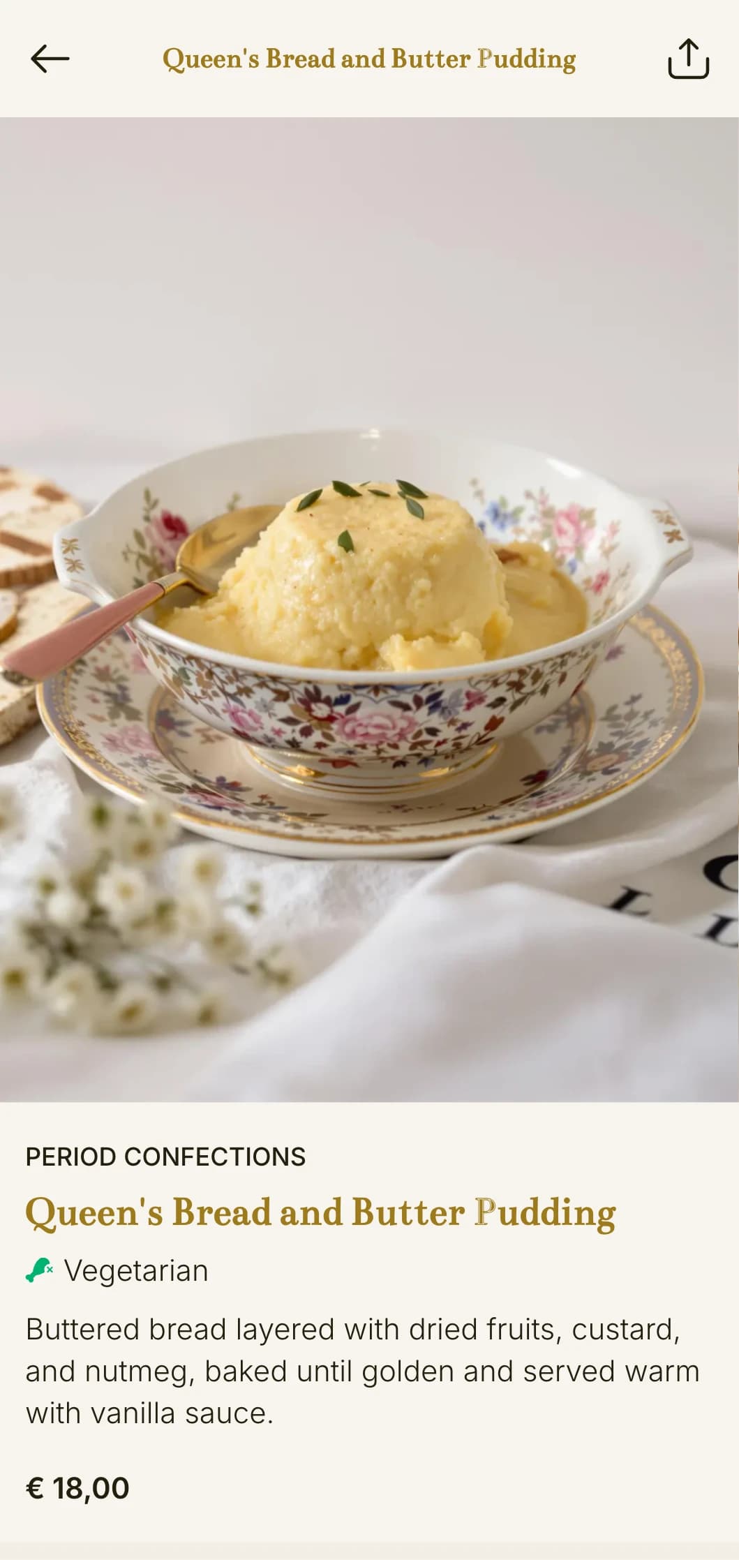Traditional breakfast fare inspired by Victorian dining customs, presented with formal elegance and attention to detail.