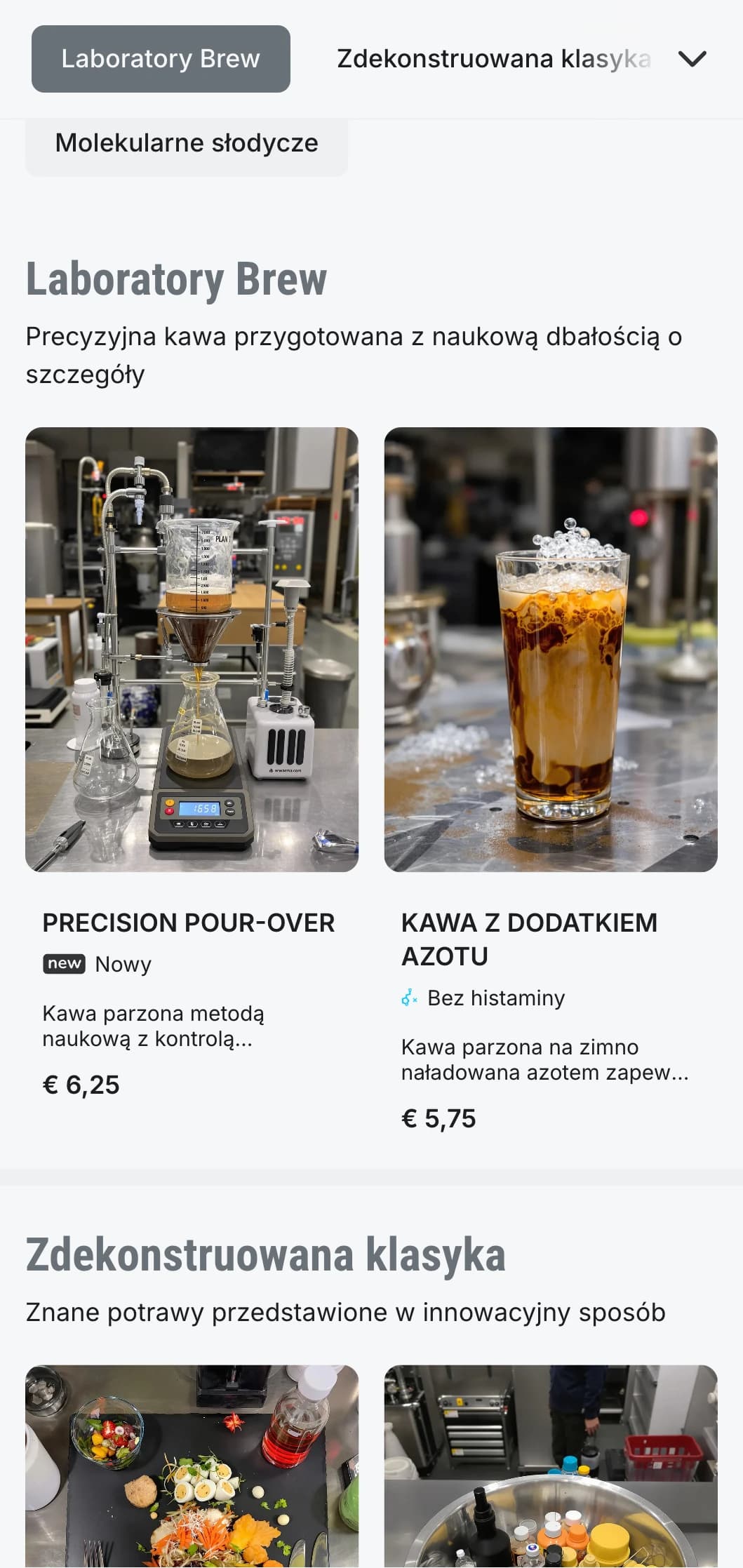 Projekt inspirowany surowym betonem dla laboratoriów i palarni kawy.