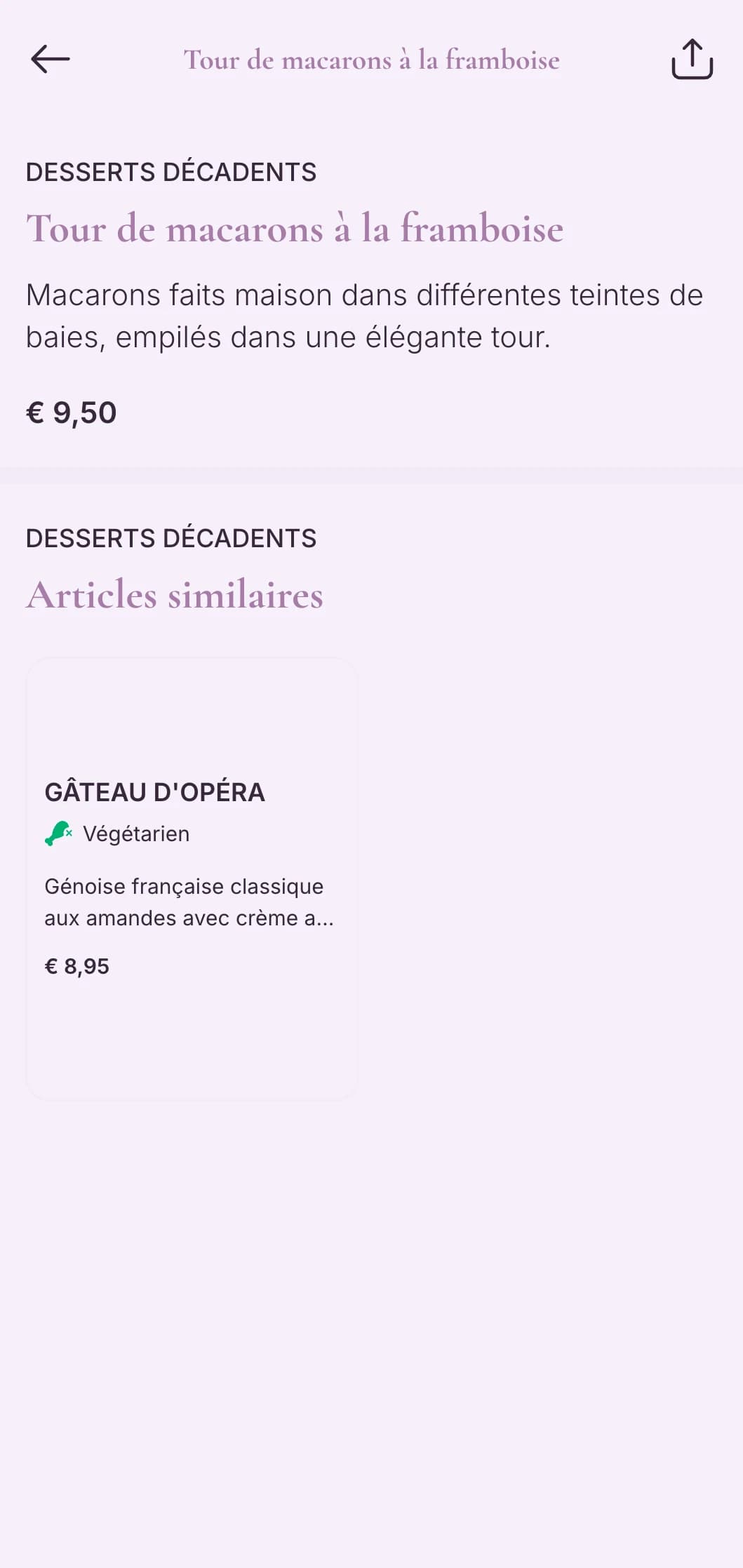 Design sophistiqué en violet avec une typographie élégante pour les pâtisseries haut de gamme et les cafés à desserts.