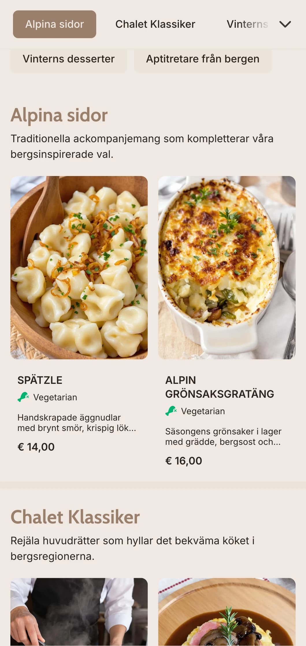 Mysig schweiziskinspirerad catering med fondue, raclette och rejäl bergsmat med rustik presentation för vinterevenemang och skidstugor.