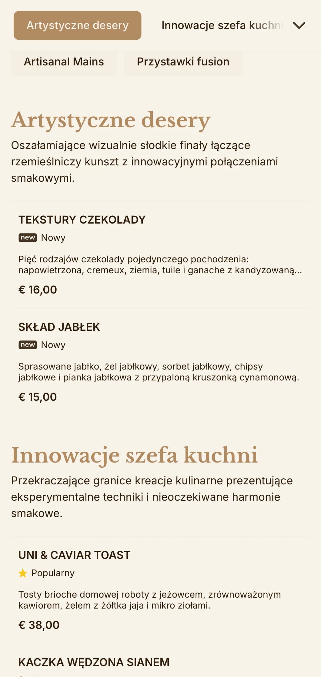 Wyrafinowane połączenie estetyki rzemieślniczej i prezentacji dla smakoszy, idealne dla innowacyjnych lokali kulinarnych.