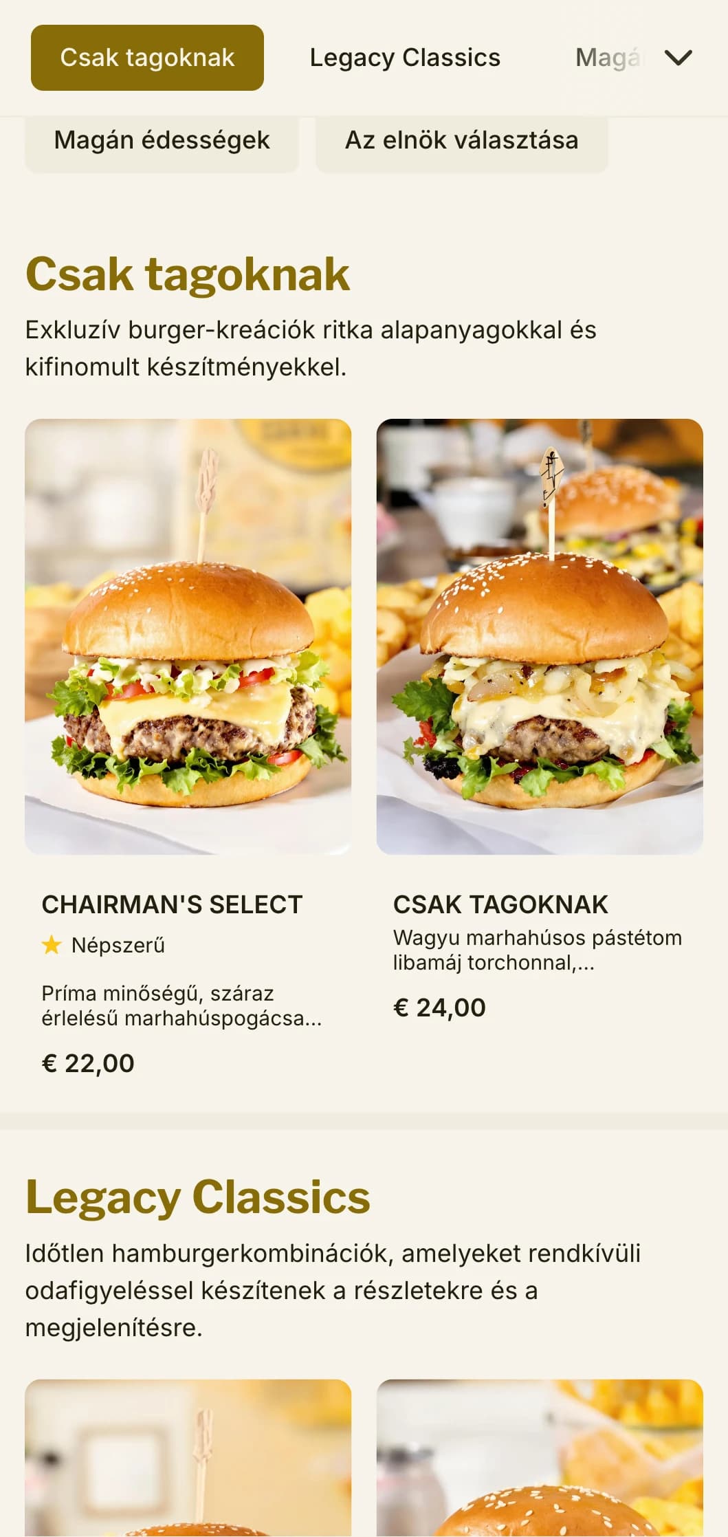 Privát klub ihlette prémium burgerélmény exkluzív atmoszférával és kifinomult kiszolgálással.