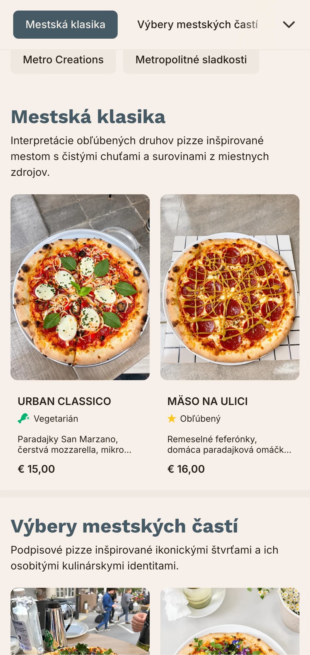 Mestská metropolitná pizza s čistými líniami a moderným dizajnom pre mestské podniky.