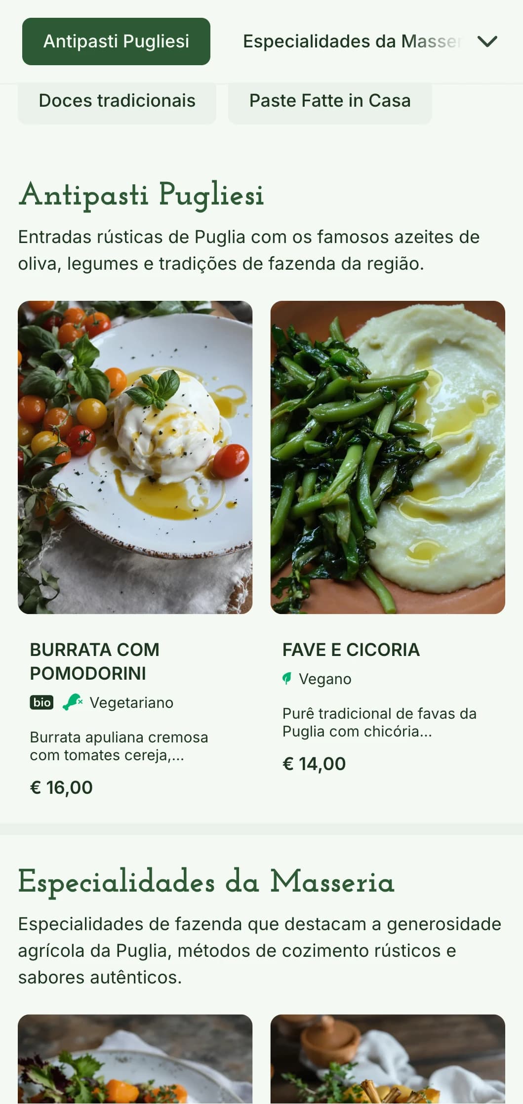 Design rústico com motivos de oliva e elementos caiados de branco inspirados nas tradições das fazendas masseria de Puglia.