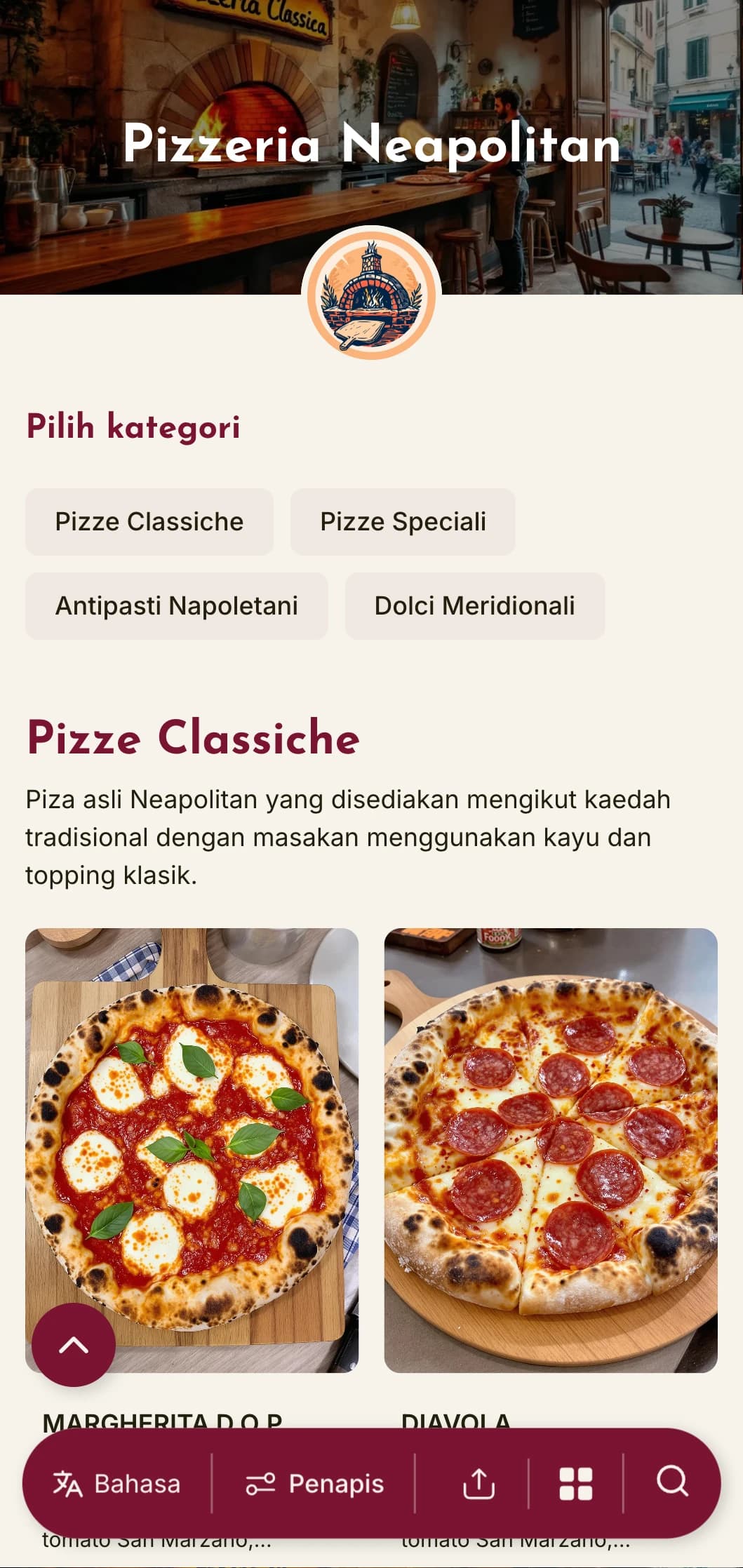 Reka bentuk bertenaga dengan warna-warna hangat dan unsur desa yang meraikan tradisi piza Naples dan bakat Itali Selatan.