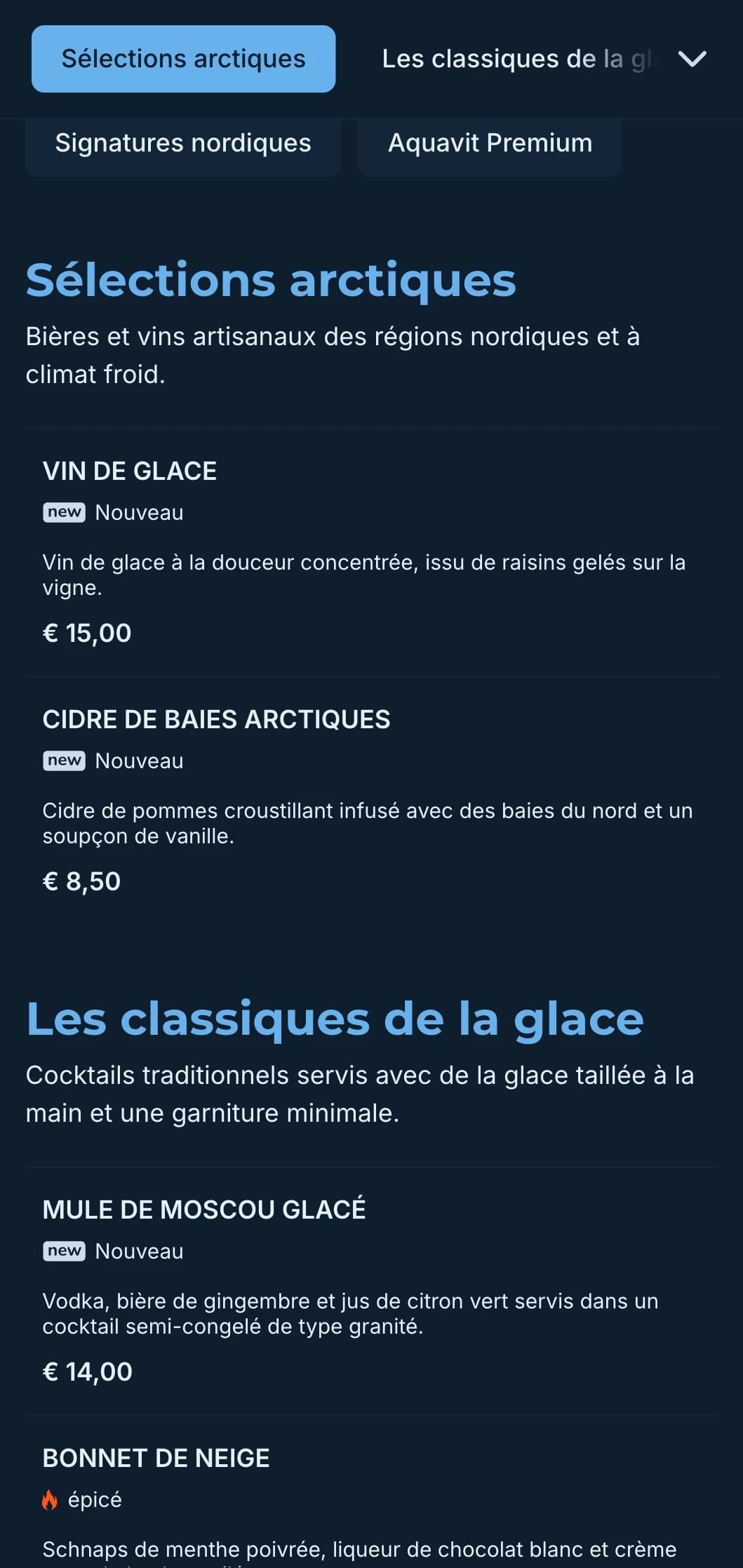 Design épuré d'inspiration scandinave avec des tons bleus froids pour les établissements modernes.