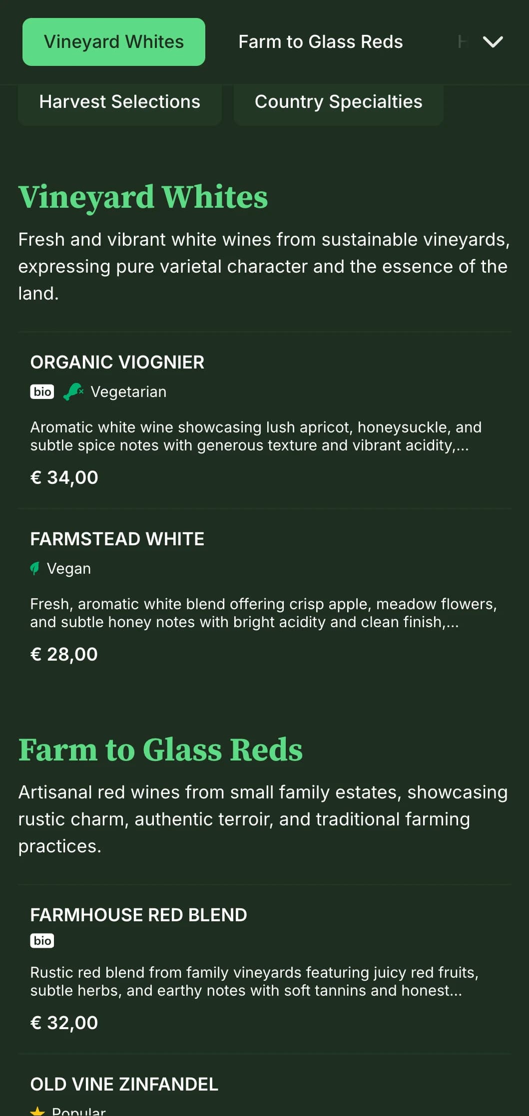 Warm, rustic wine list template featuring natural materials and earthy aesthetics, perfect for countryside wineries and farmhouse restaurants.