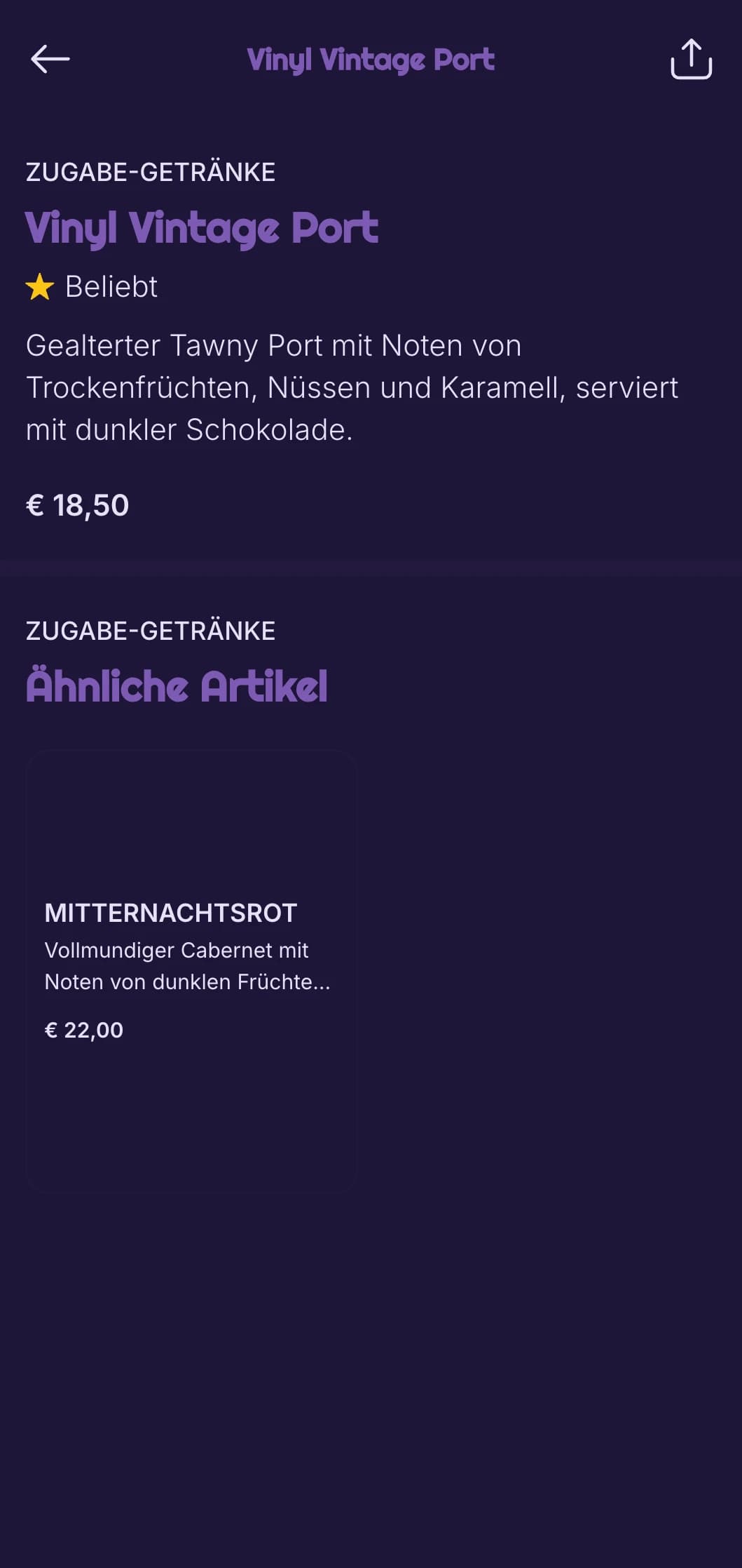 Dunkelviolettes Design mit subtilen Musikelementen für Whiskey-Bars mit Live-Jazz.