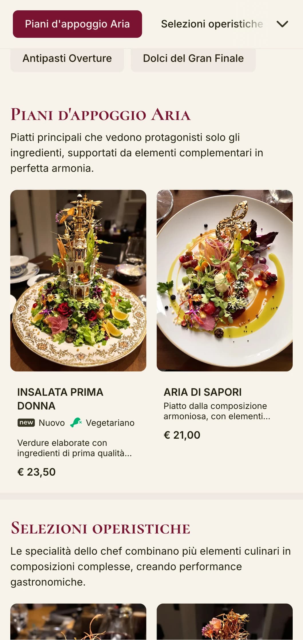Un grande design di menu per il pranzo ispirato alla musica, con elementi lirici e un layout drammatico, adatto a ristoranti vicini a teatri d'opera o con temi musicali.