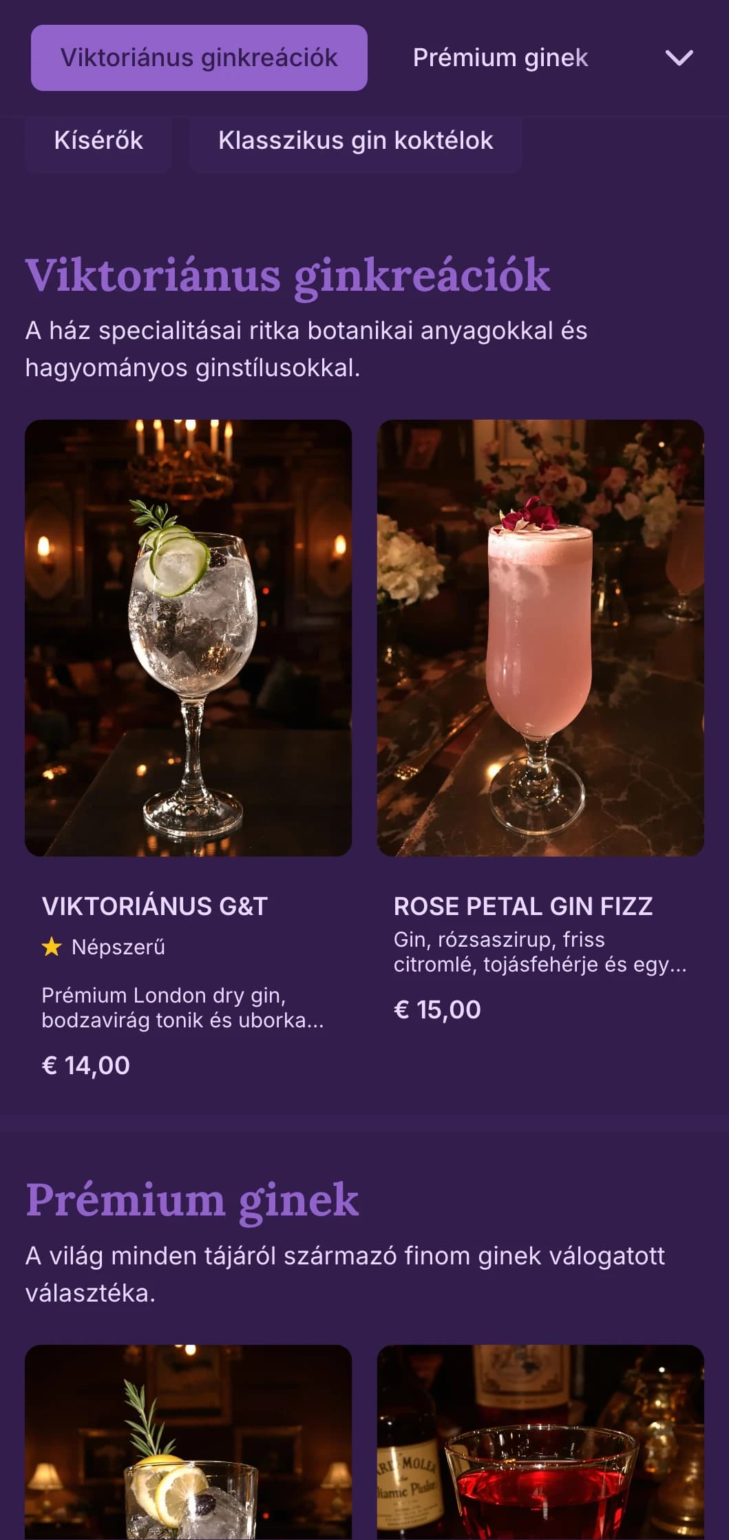 Elegáns zöld design díszes elemekkel a gin-fókuszú viktoriánus stílusú bárok számára.
