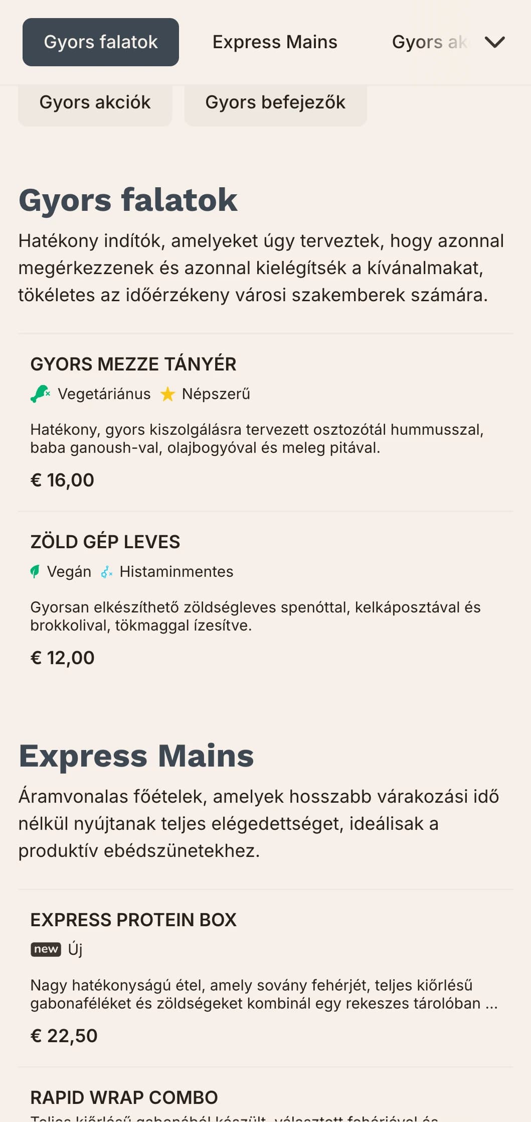 Hatékony, városi ihletésű ebédmenü-tervezés merész tipográfiával és világos szervezéssel, ideális a dolgozó szakembereket kiszolgáló, korlátozott ebédidővel rendelkező, forgalmas városi éttermek számára.