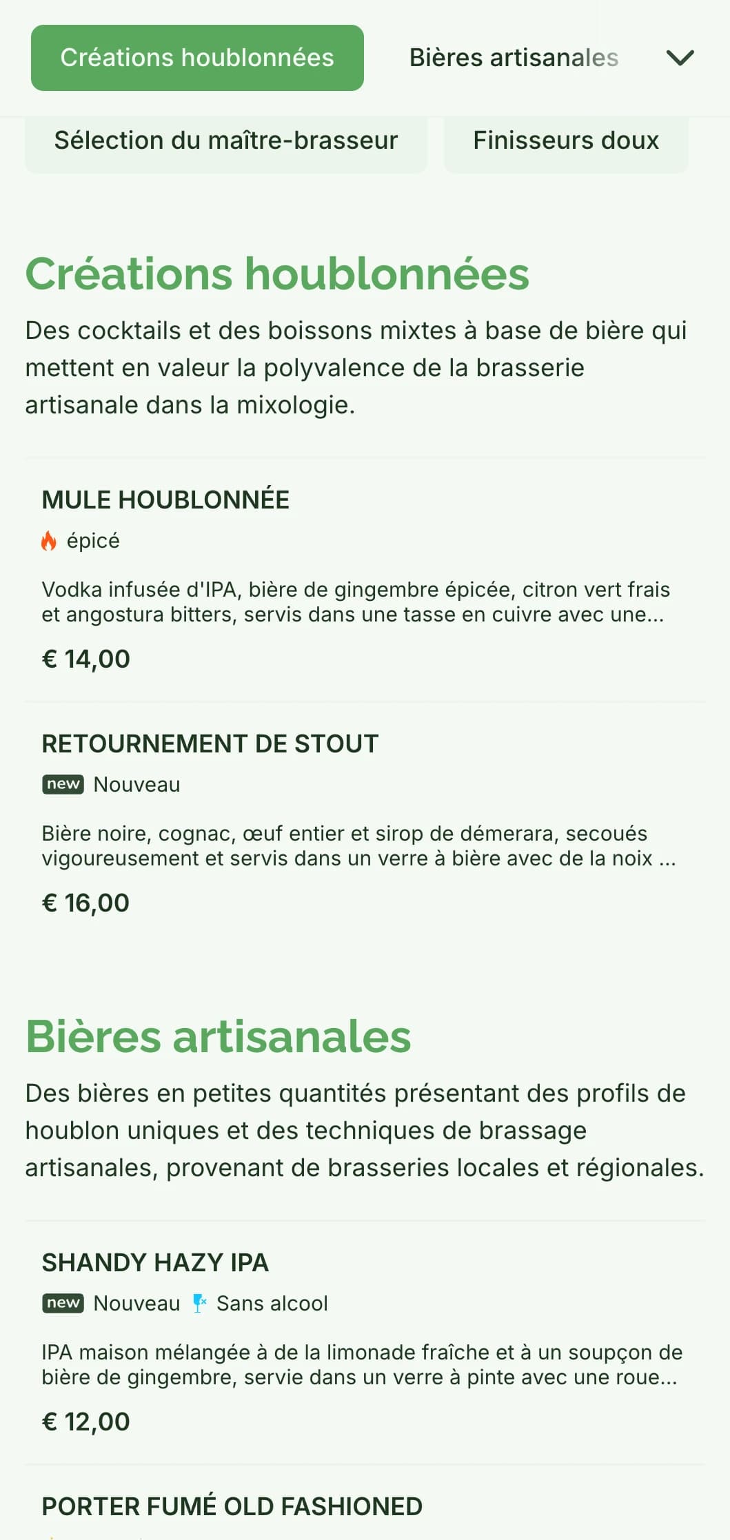 Un menu rustique mais raffiné pour les bars à bières artisanales et les brasseries, avec des tons naturels et des textures inspirées du bois.
