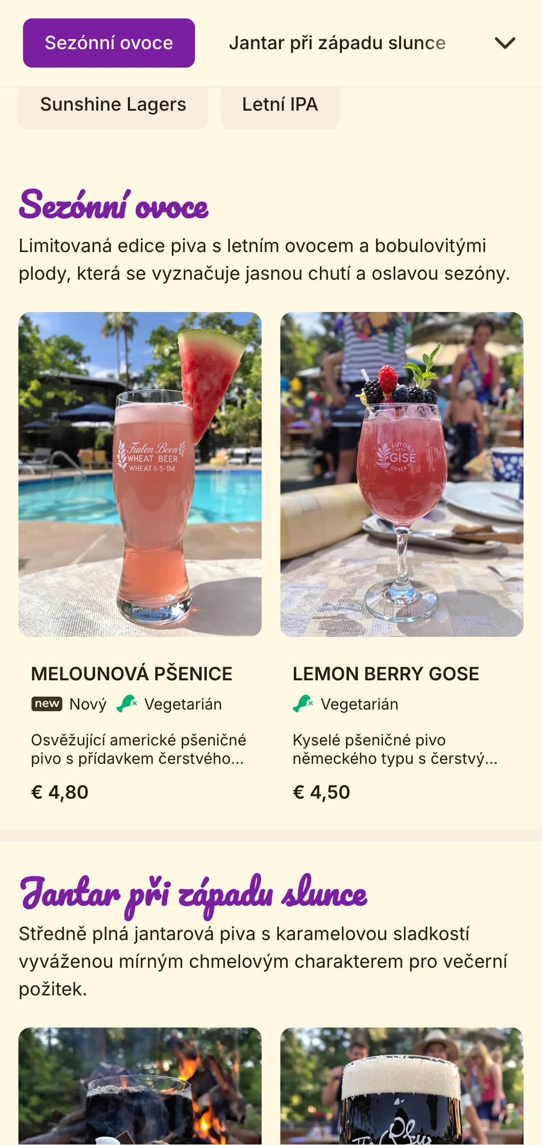 Světlý a slunečný design se zlatými odstíny a teplými akcenty, ideální pro letní pivní zahrádky a sezónní nabídku piva.