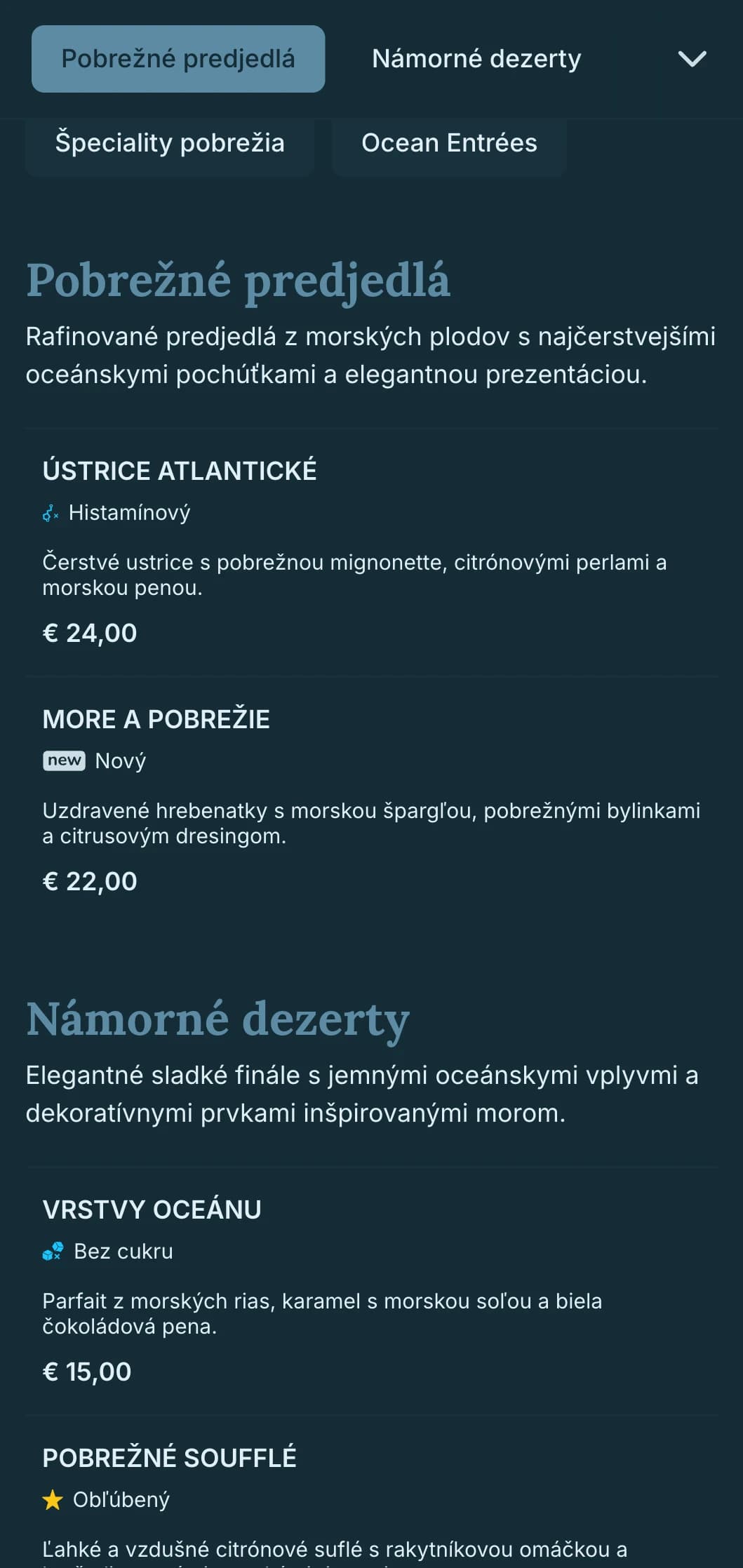 Sofistikovaná pobrežná elegancia spája námorné vplyvy s rafinovanou estetikou stolovania.