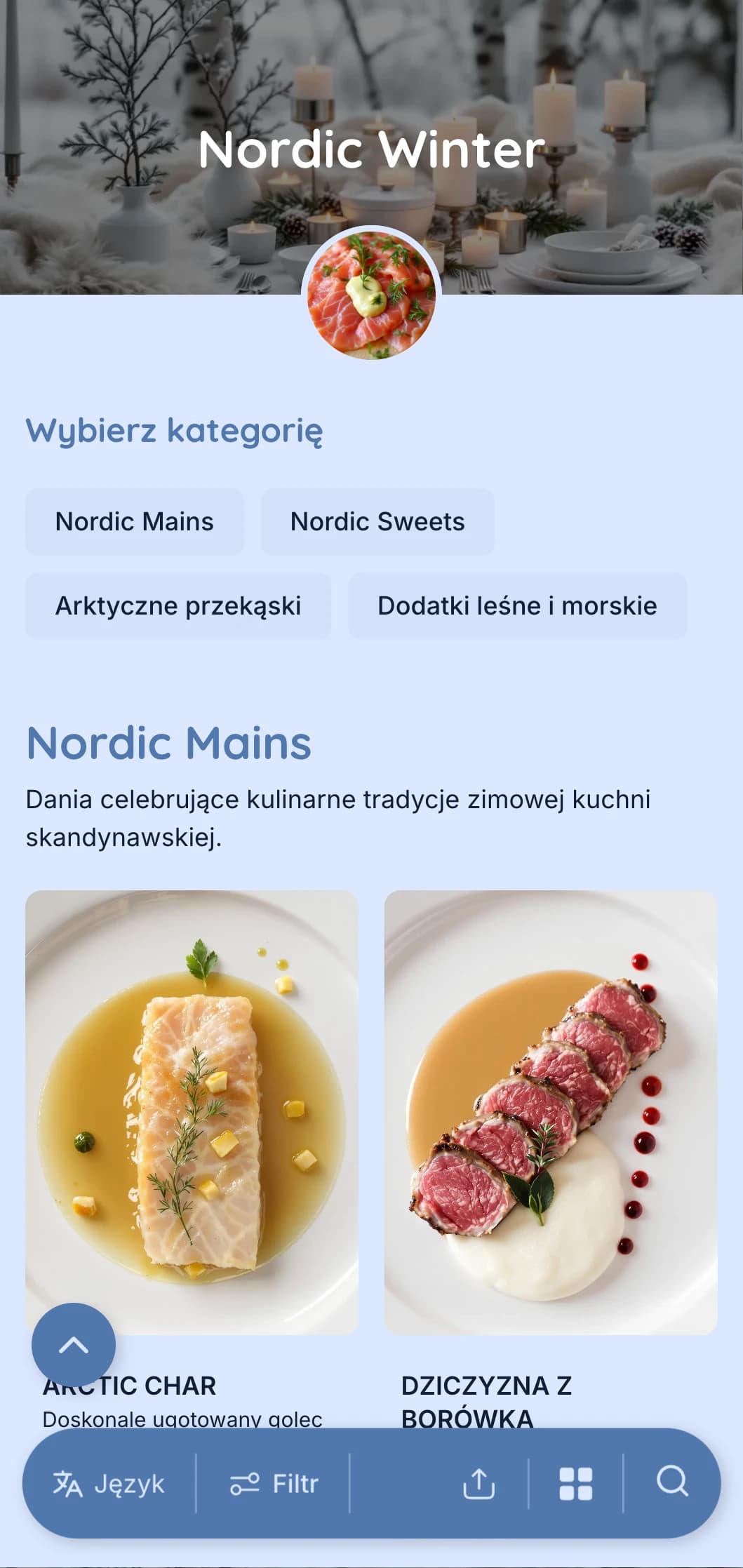 Czysty, minimalistyczny catering inspirowany Skandynawią z zachowanymi elementami, czystymi smakami i inspirowaną naturą prezentacją na eleganckie spotkania.