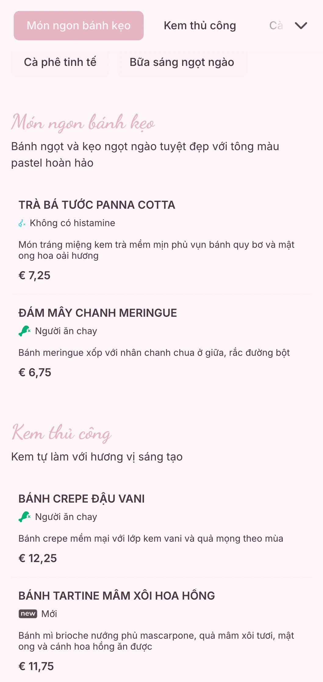 Thiết kế màu pastel ngọt ngào với các yếu tố vui tươi dành cho quán cà phê tráng miệng và tiệm kem.
