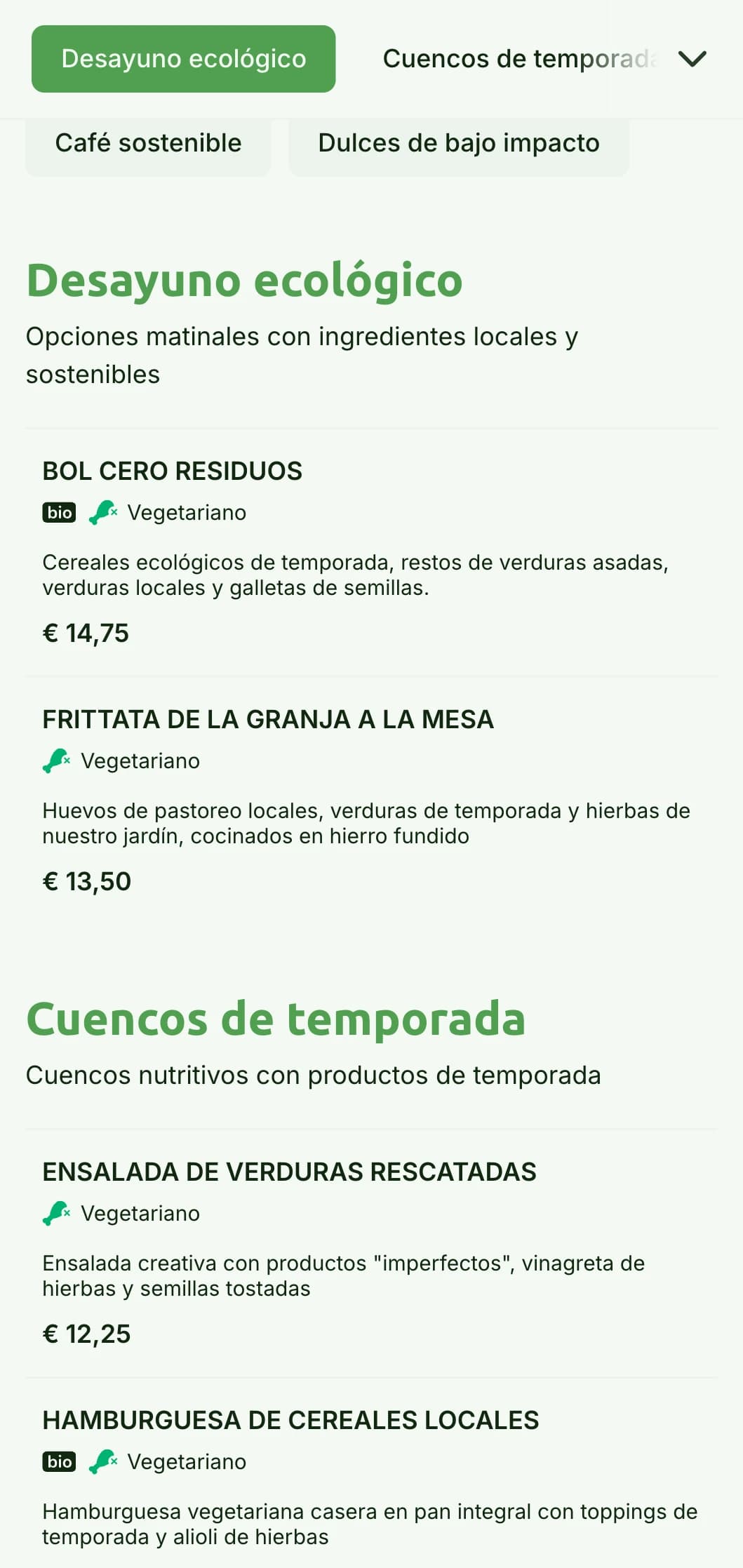 Diseño verde inspirado en la naturaleza con elementos ecológicos para cafeterías sostenibles.