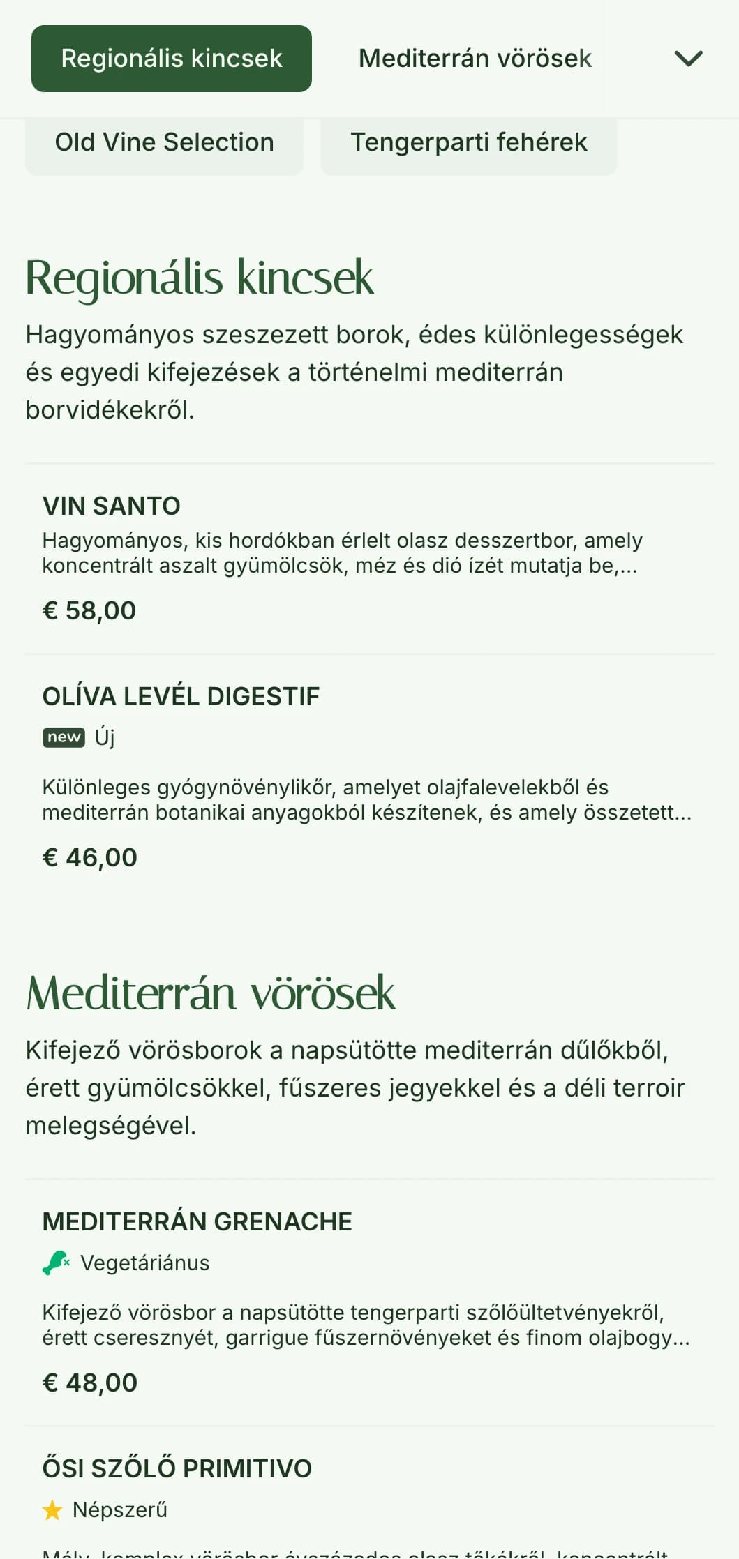 Mediterrán olajbogyó témájú borlap sablon földes zöld tónusokkal, tökéletes rusztikus olasz éttermek és borkertek számára.
