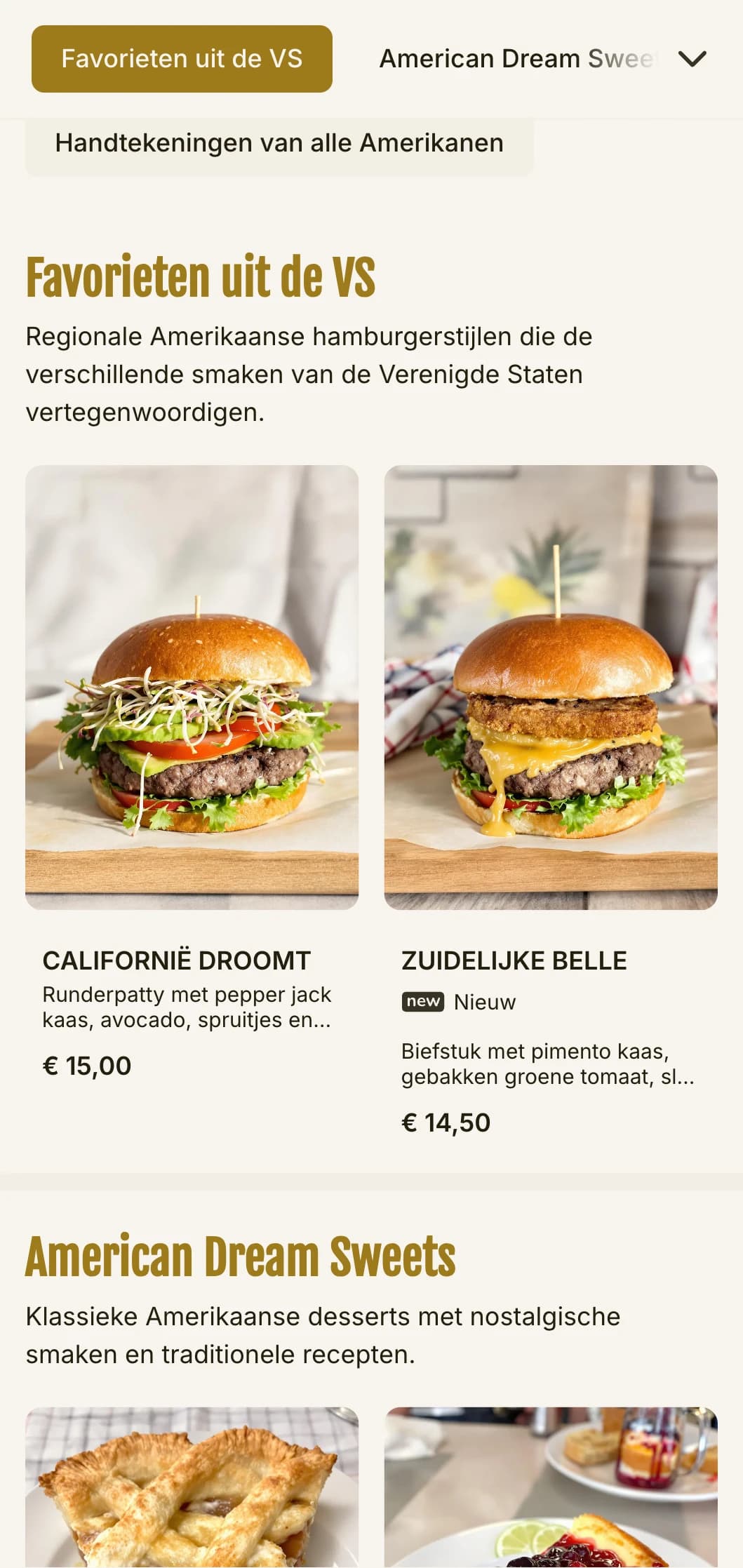 Klassieke Amerikaanse hamburgertent met rode, witte en blauwe accenten en nostalgische dinerelementen.