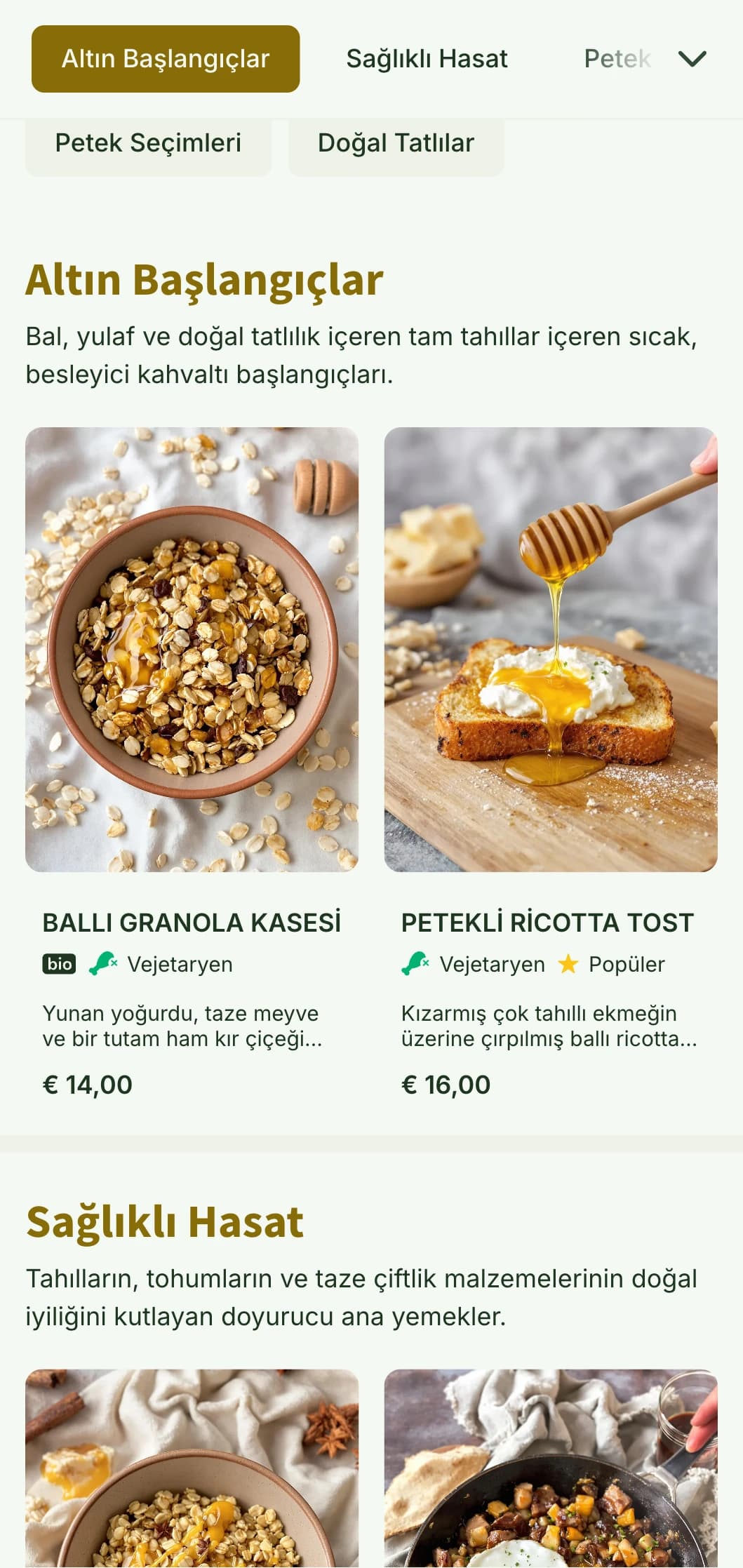 Doğal dokulara sahip sıcak, altın rengi brunch şablonu, sağlıklı kahvaltı mekanları ve fırın kafeler için ideal.